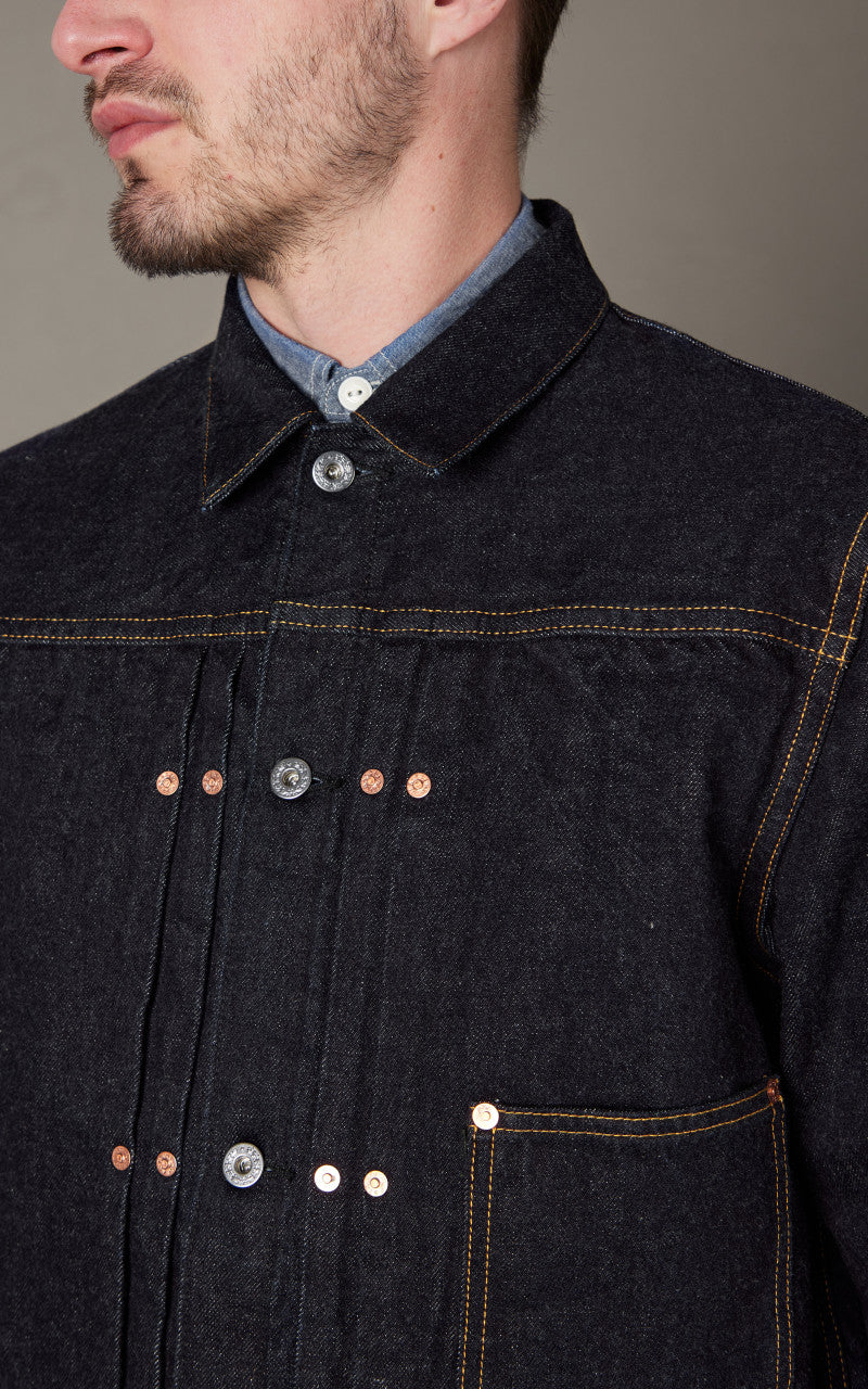 FOB Factory F2432 Garage Selvedge Denim Jacket Rinsed Indigo