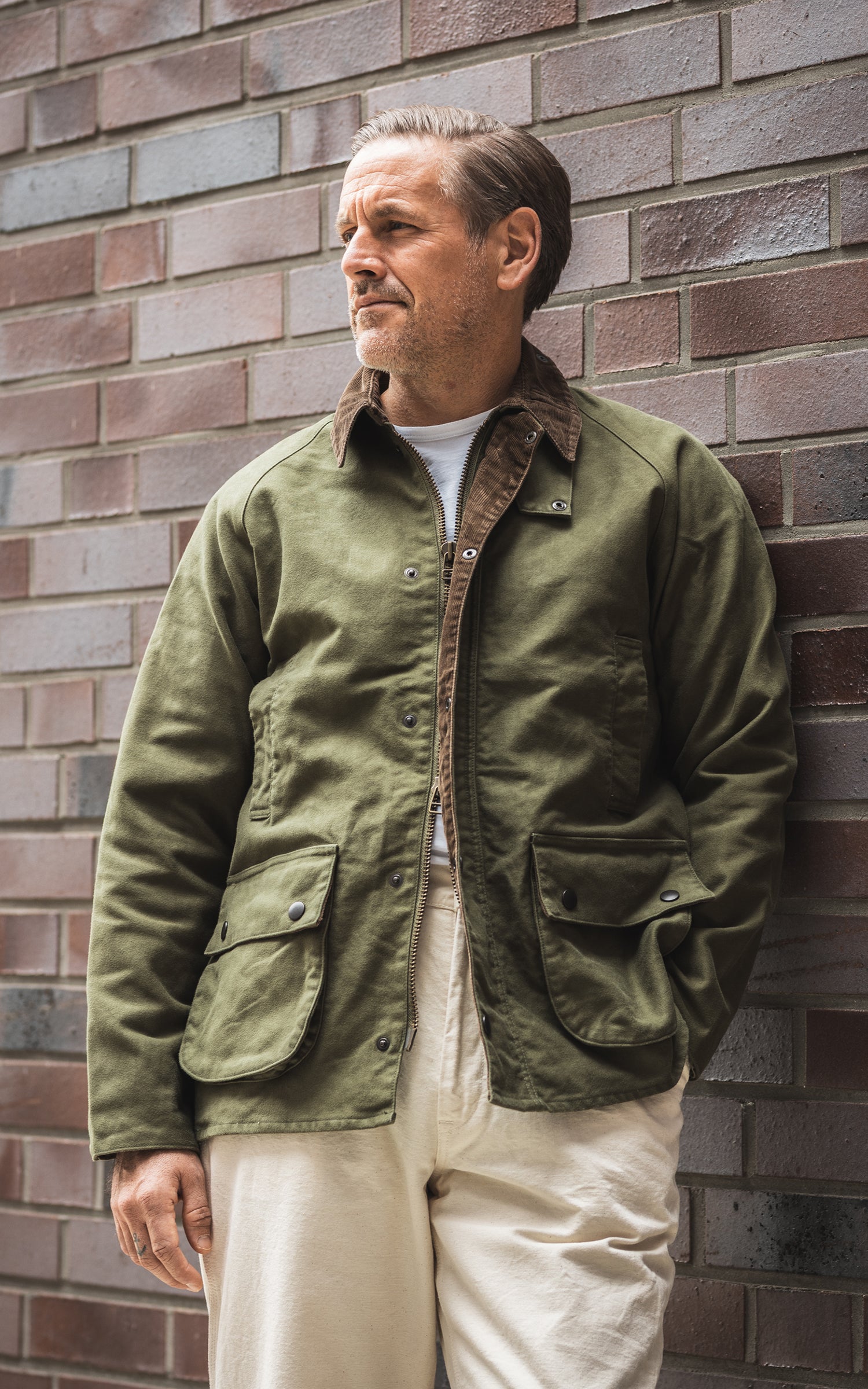 FOB Factory F2361 Moleskin Riding Jacket Olive