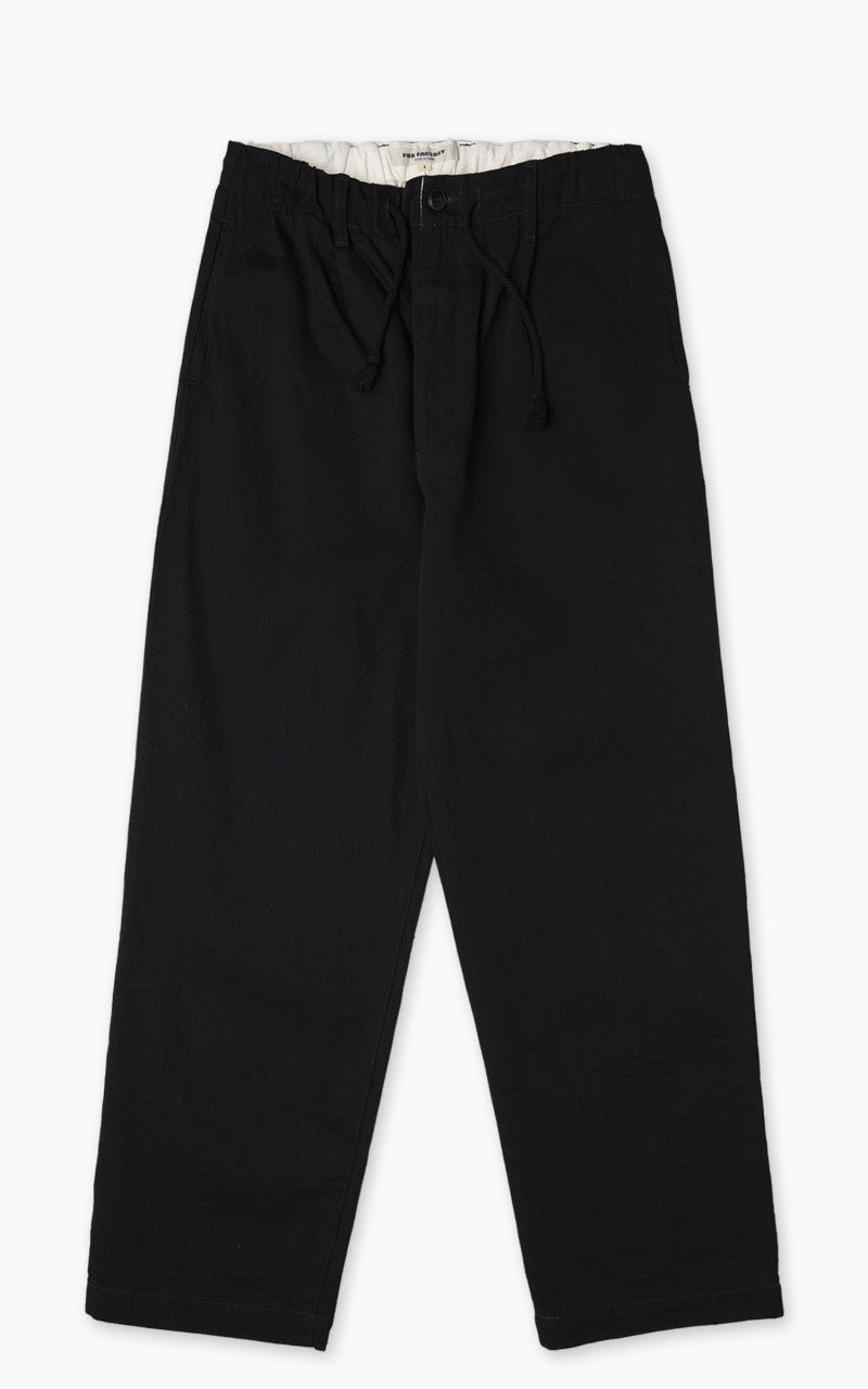 FOB Factory F0508 Three Eight Loom Denim Track Pants Black