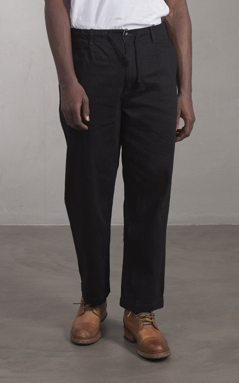 FOB Factory F0508 Three Eight Loom Denim Track Pants Black