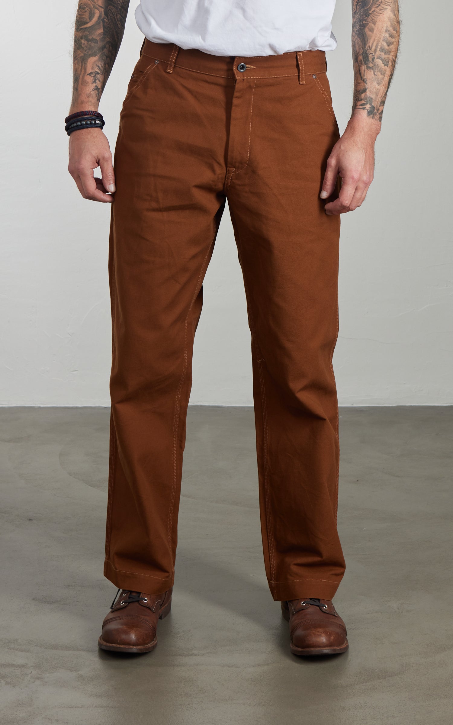 FOB FACTORY ブラウン ワークパンツ　F0530 FOB FACTORY（エフオービーファクトリー） ワークパンツ F0530 COTTON