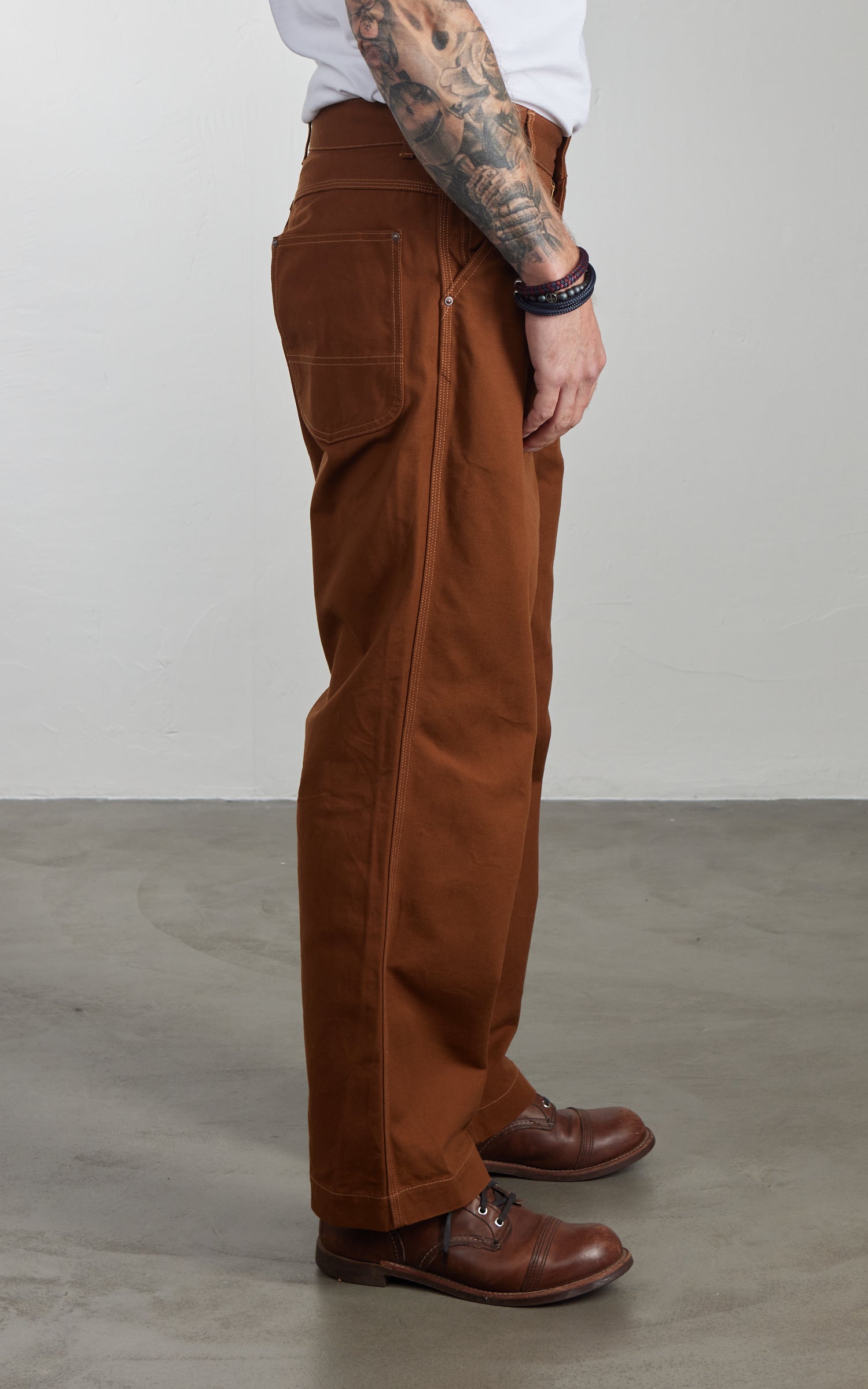FOB Factory F0530 Cotton Duck Work Pants Brown