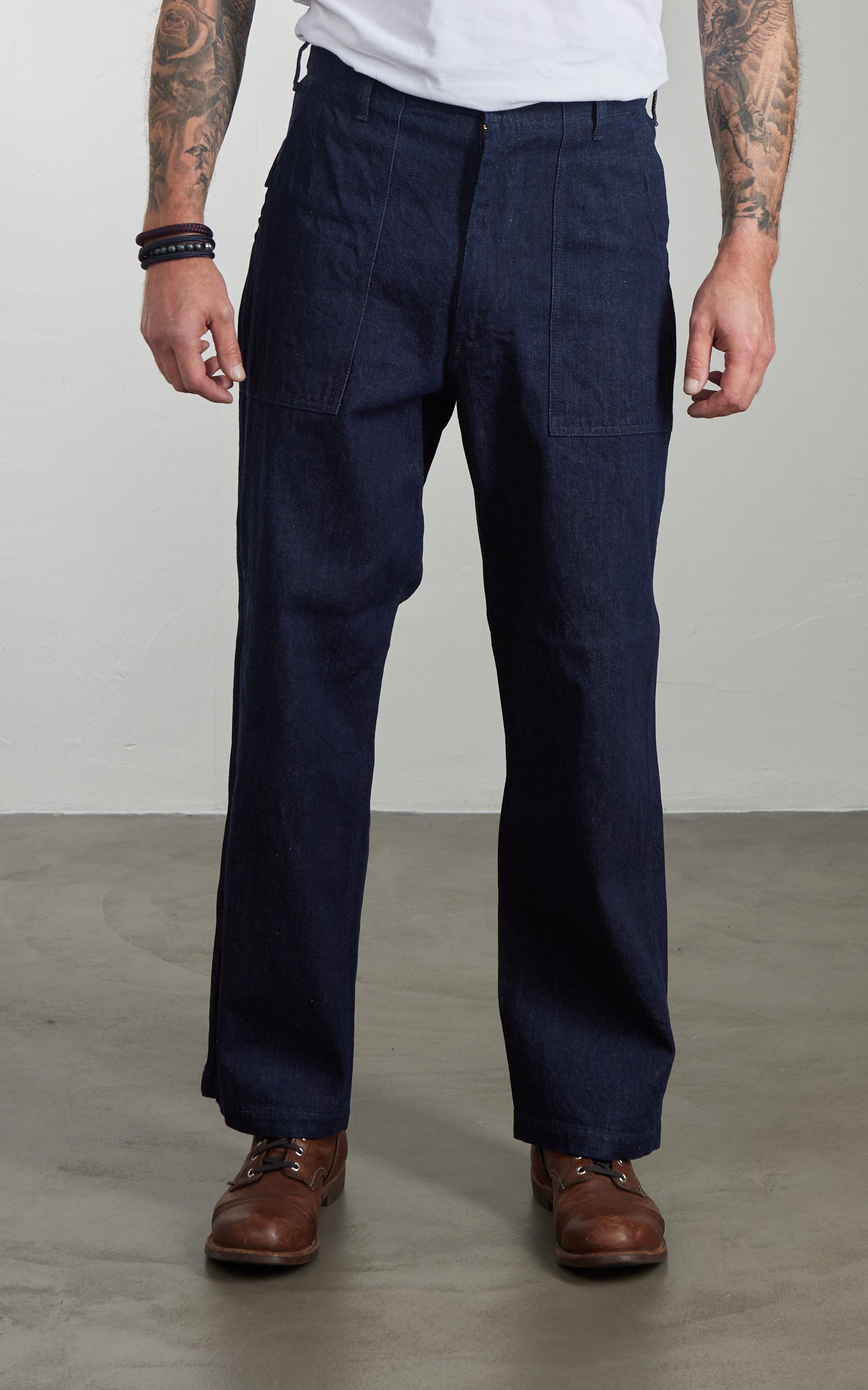 FOB Factory F0541 Three Eight Loom Denim Baker Pants Indigo