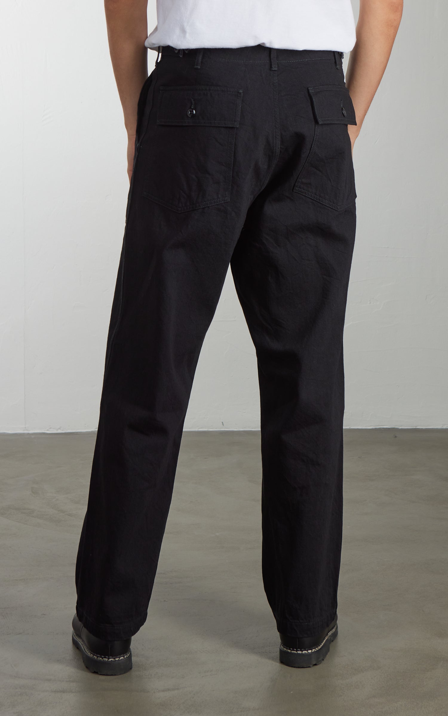 FOB Factory F0541 Three Eight Loom Denim Baker Pants Black