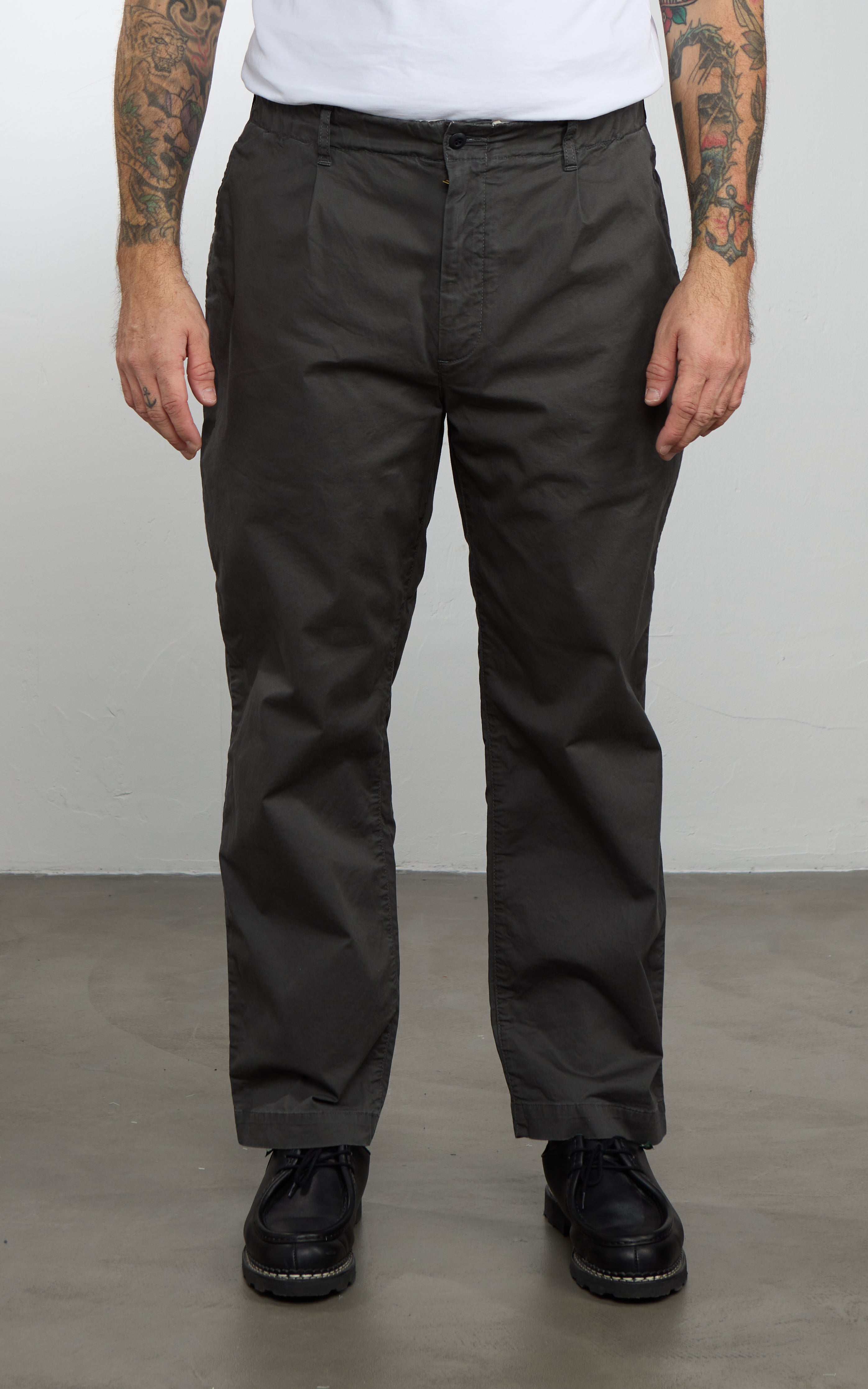 FOB Factory F0549 Stretch Twill Easy Pants Charcoal