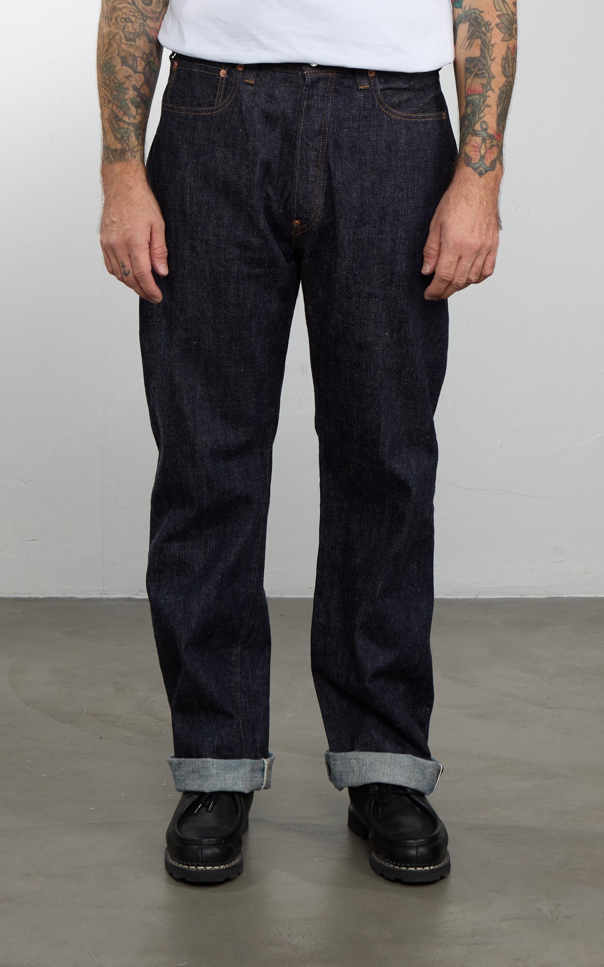 FOB Factory F137 Selvedge Denim West Overalls Rinsed Indigo