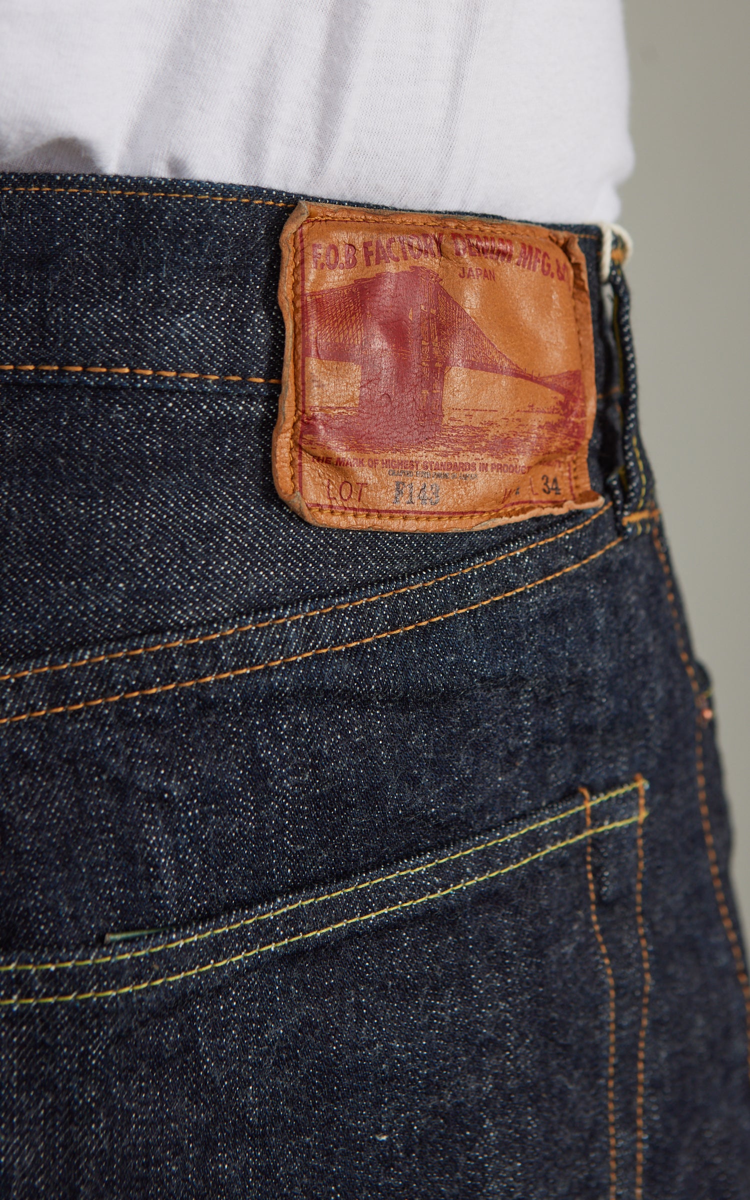 FOB Factory F143 Selvedge Denim Straight 5P Rinsed Indigo