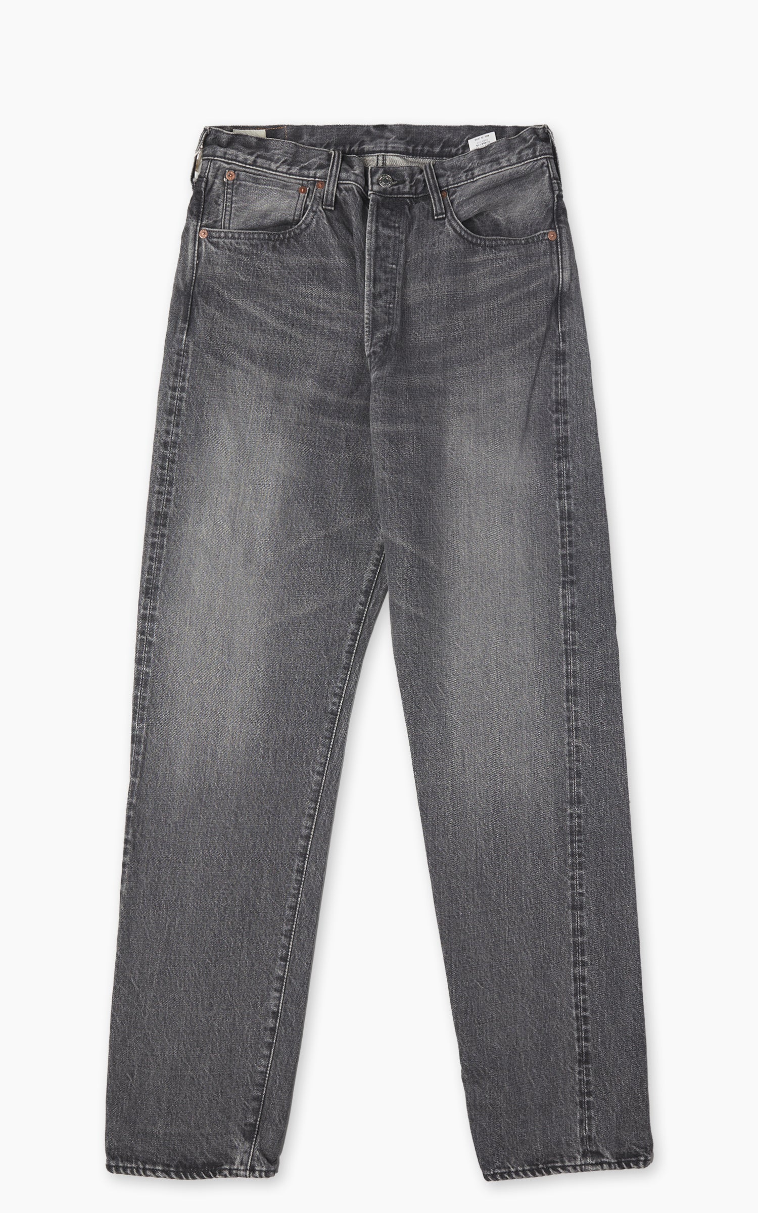 FOB Factory F153 Selvedge Denim Tapered 5P Used Wash Black
