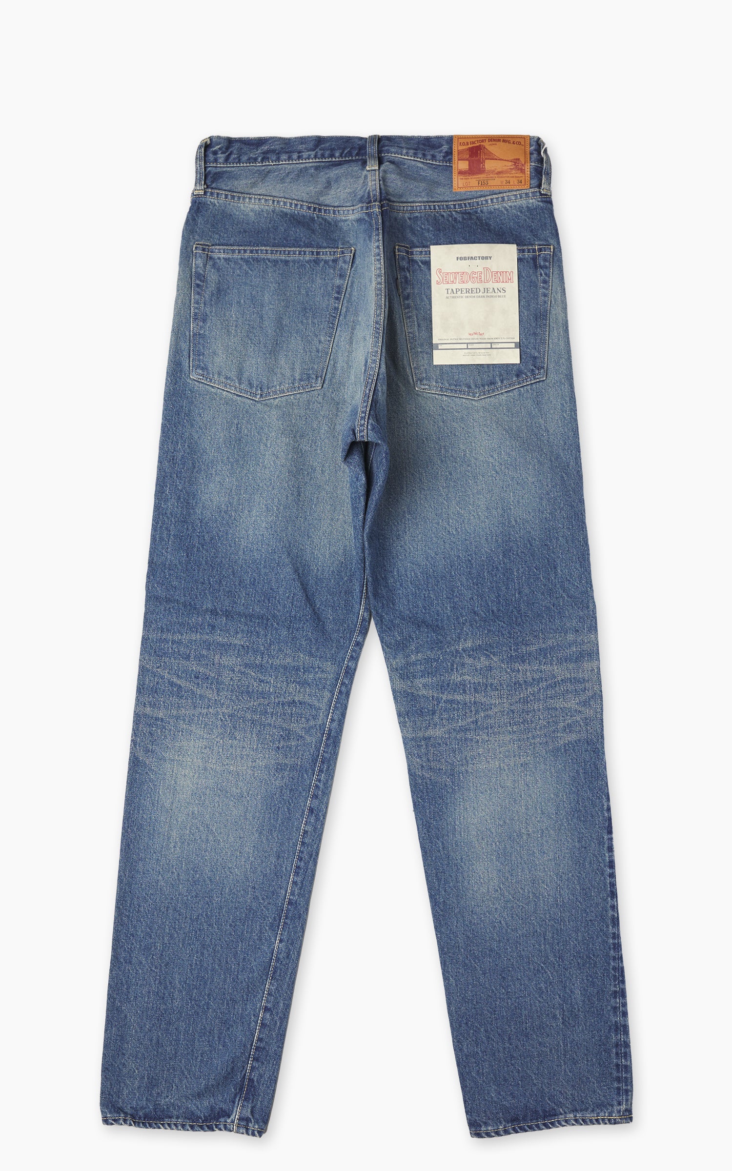 FOB Factory F153 Selvedge Denim Tapered 5P Used Wash Blue