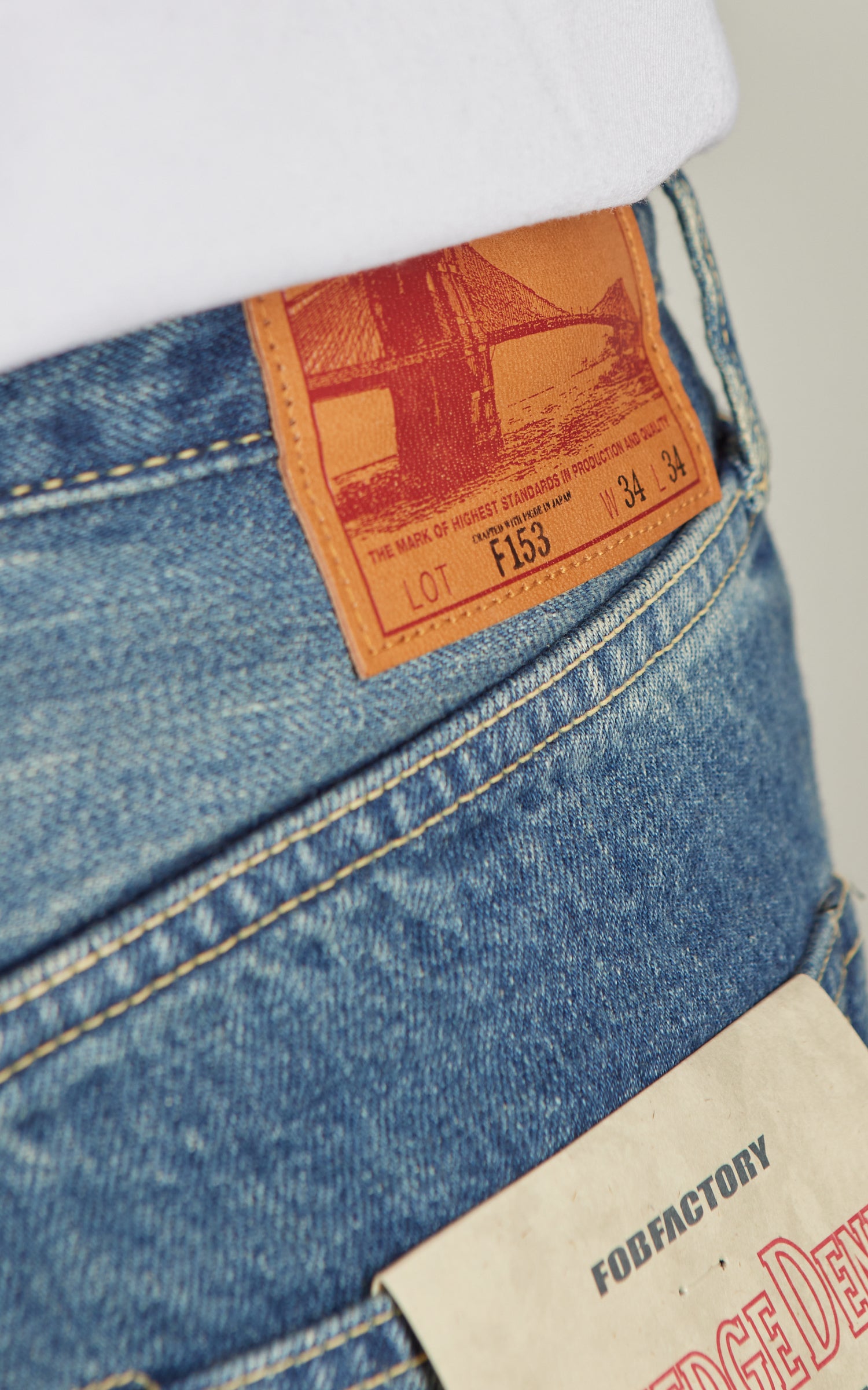 FOB Factory F153 Selvedge Denim Tapered 5P Used Wash Blue