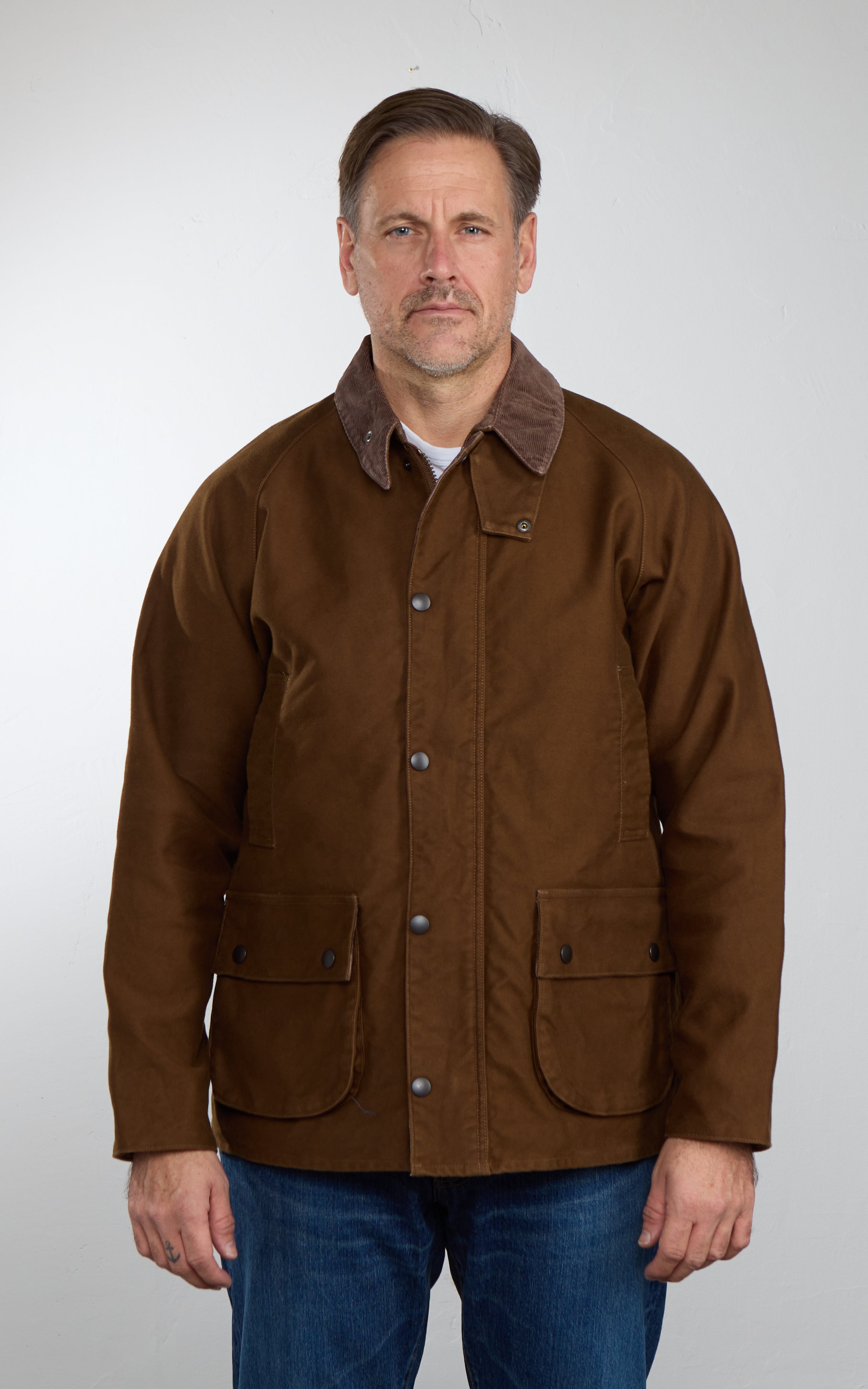 FOB Factory F2361 Moleskin Riding Jacket Brown