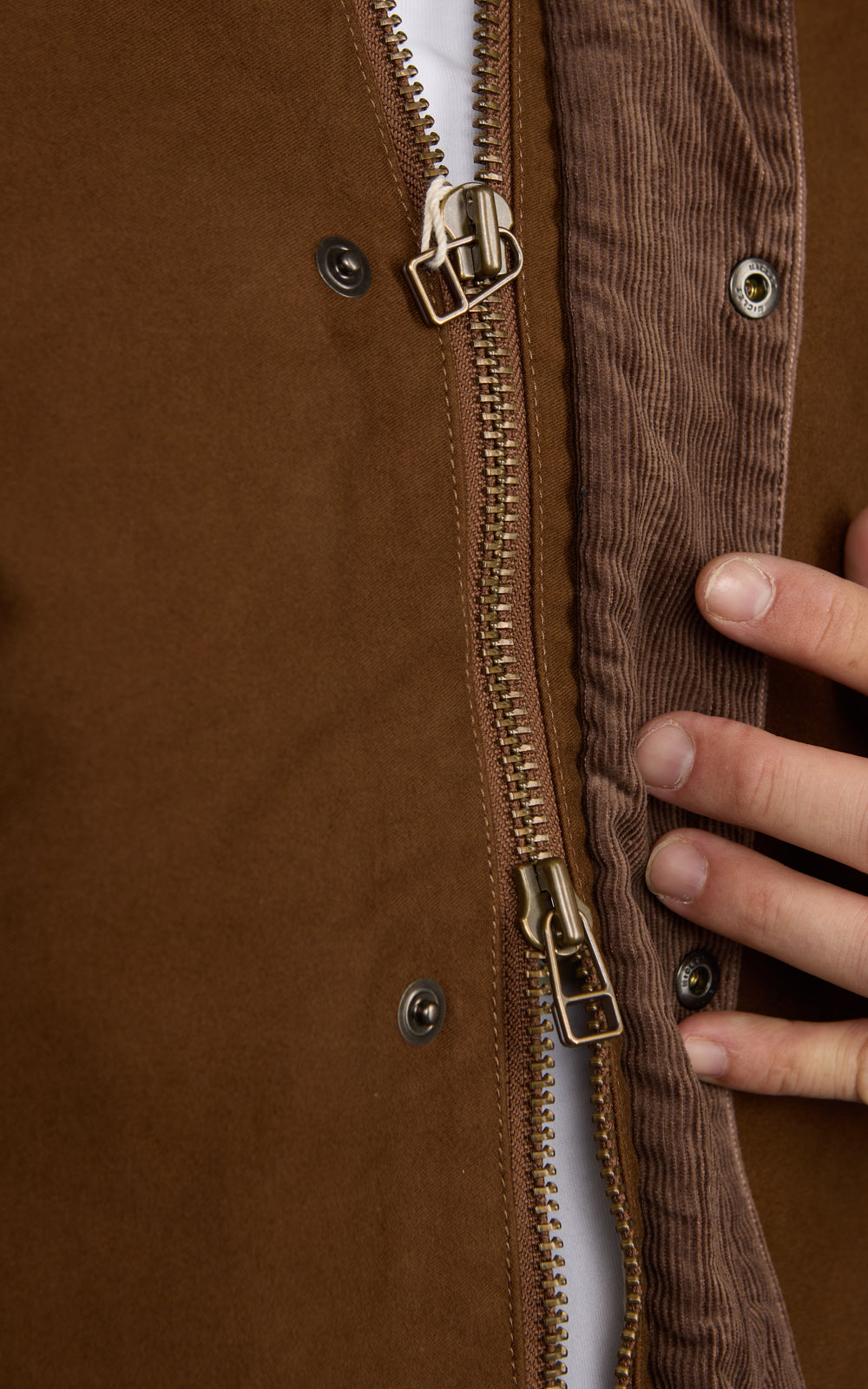 FOB Factory F2361 Moleskin Riding Jacket Brown