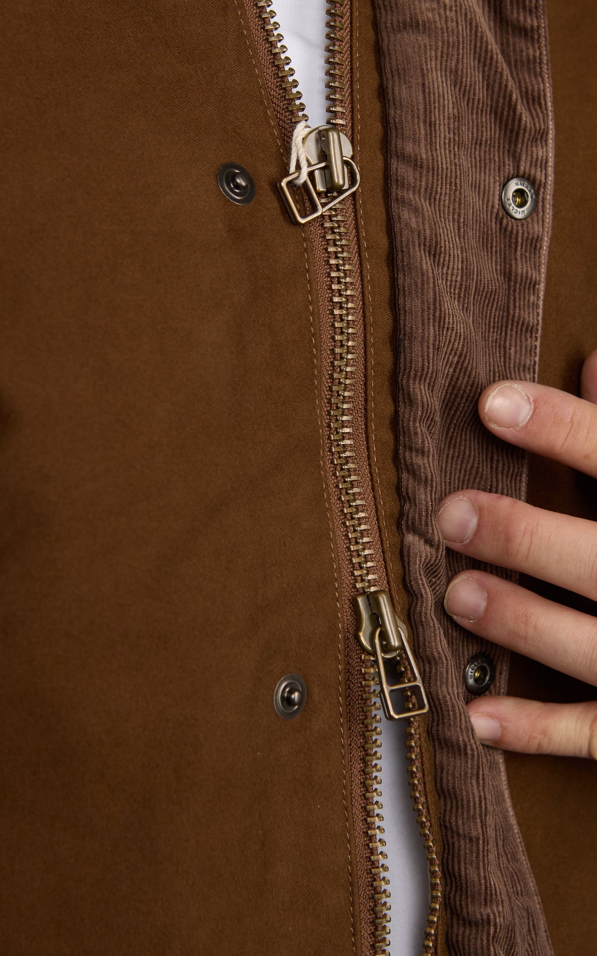 FOB Factory F2361 Moleskin Riding Jacket Brown