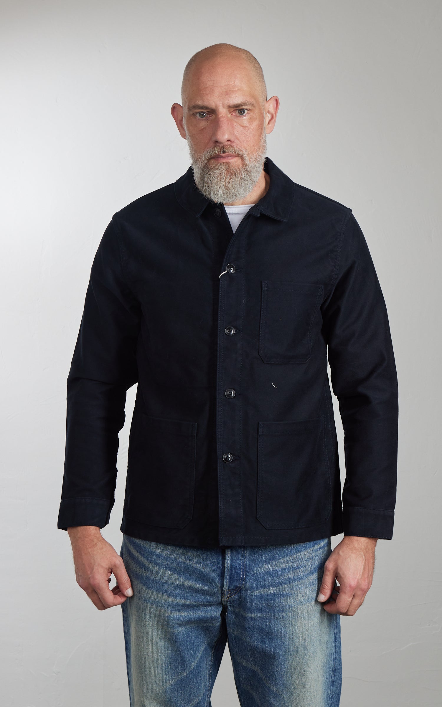 FOB Factory F2373 Moleskin French Work Jacket Navy