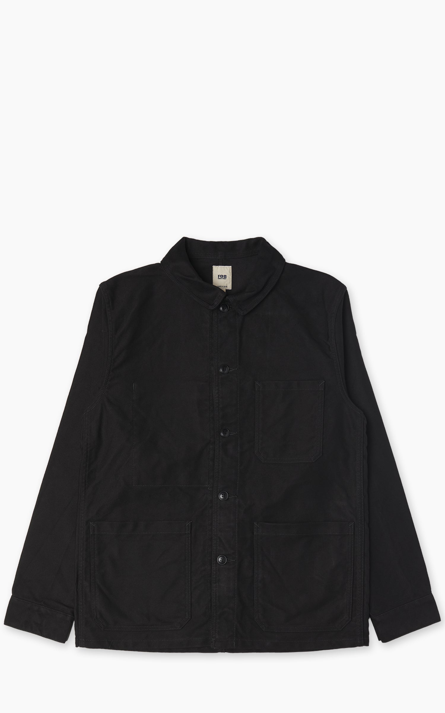 FOB Factory F2373 Moleskin French Work Jacket Black