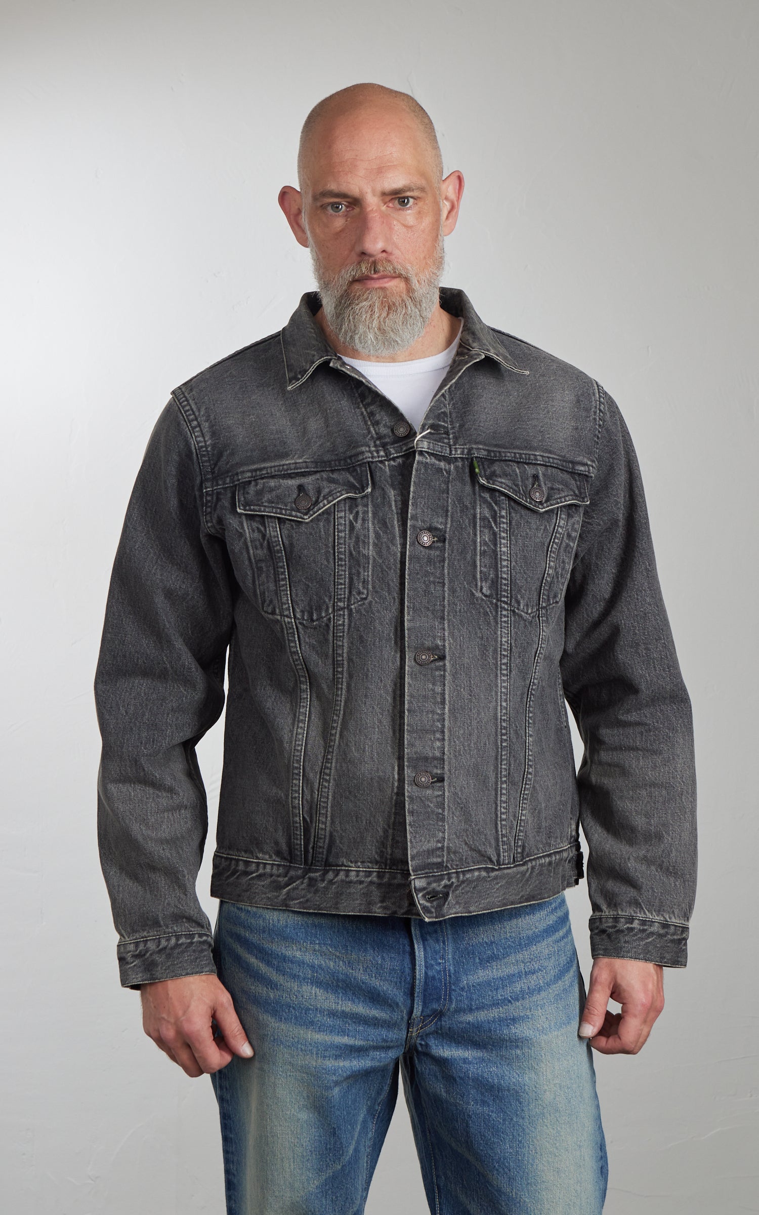 FOB Factory F2444 Type 3 Selvedge Denim Jacket Used Wash Black
