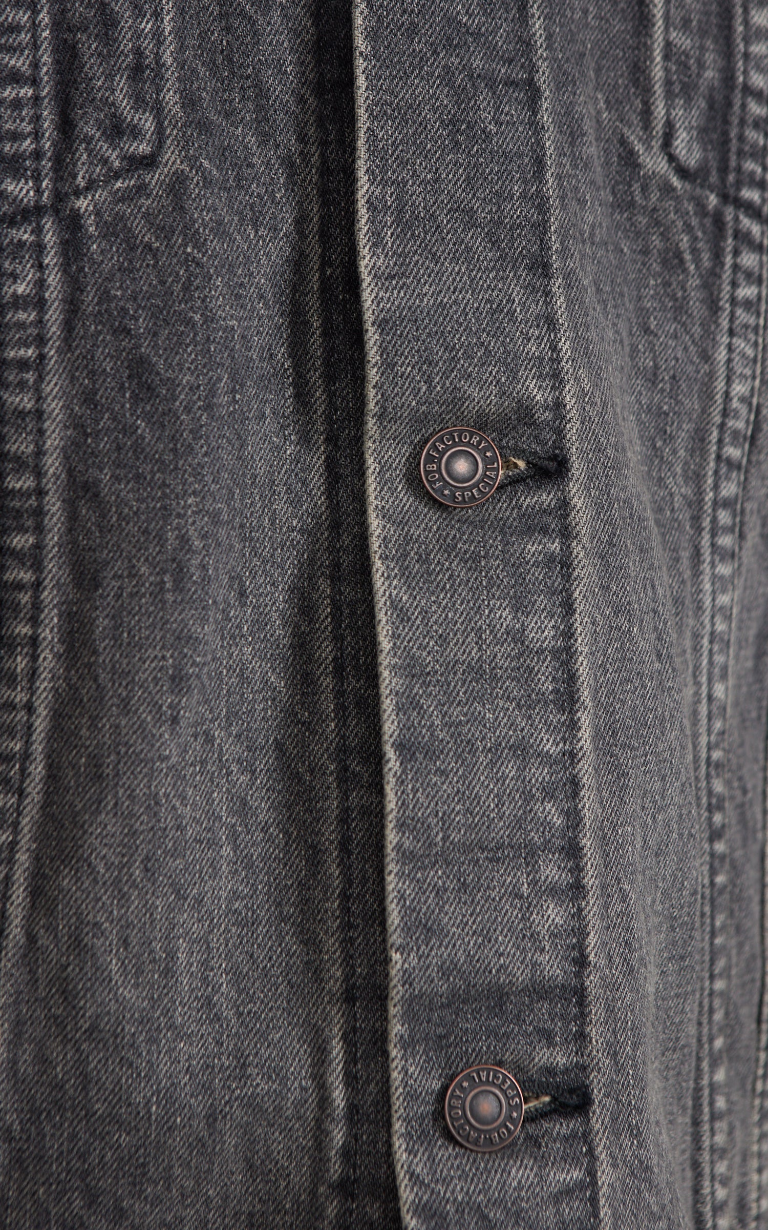 FOB Factory F2444 Type 3 Selvedge Denim Jacket Used Wash Black