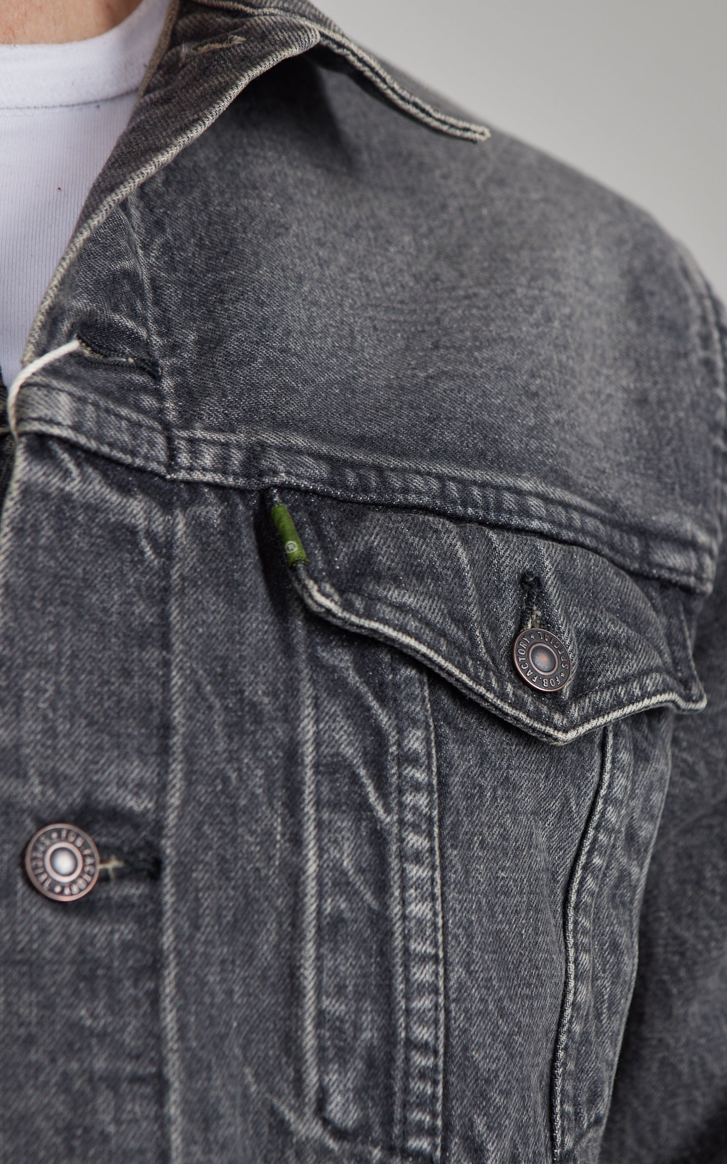 FOB Factory F2444 Type 3 Selvedge Denim Jacket Used Wash Black