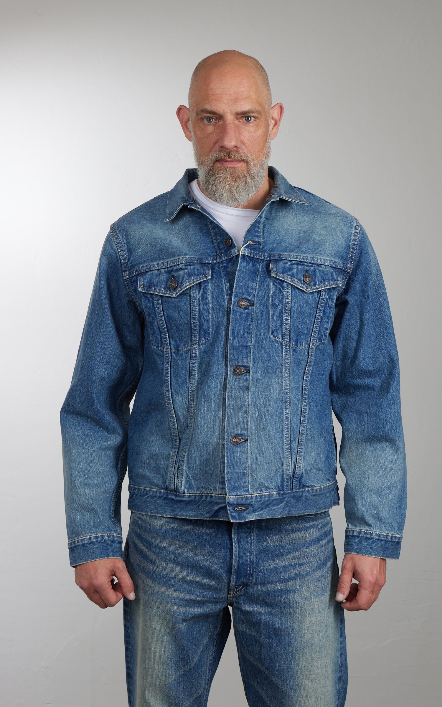 FOB Factory F2444 Type 3 Selvedge Denim Jacket Used Wash Blue