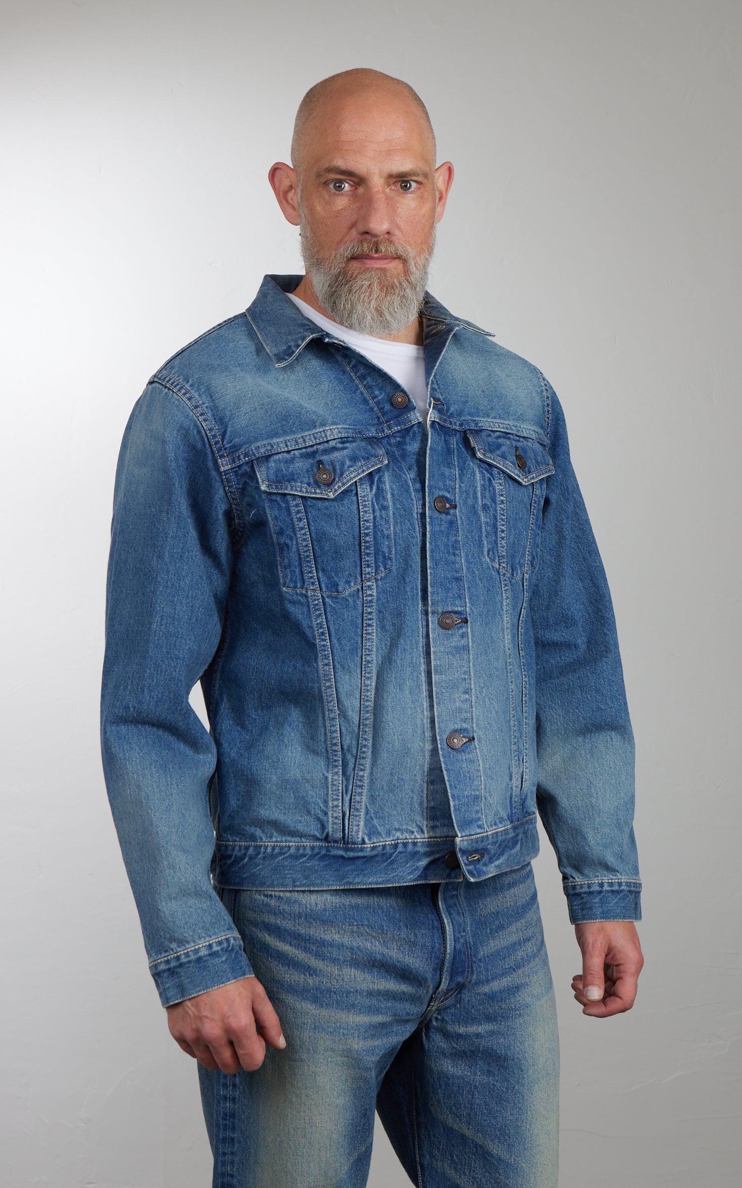 FOB Factory F2444 Type 3 Selvedge Denim Jacket Used Wash Blue