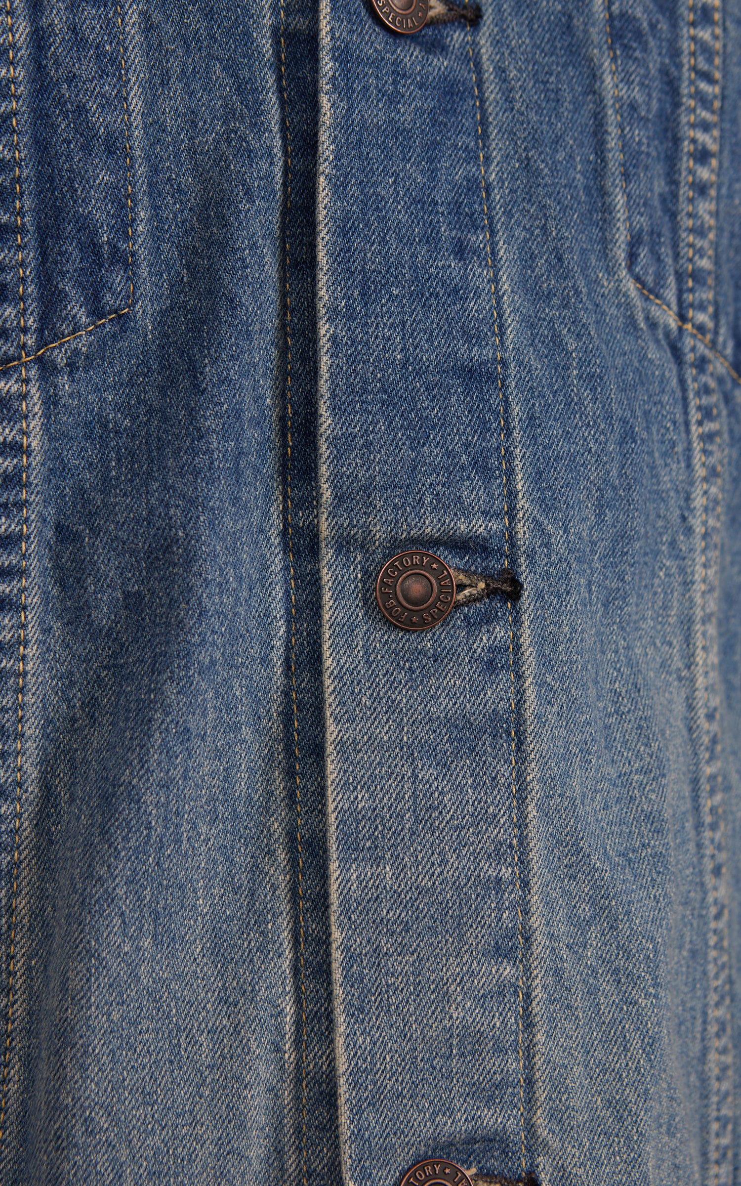 FOB Factory F2444 Type 3 Selvedge Denim Jacket Used Wash Blue