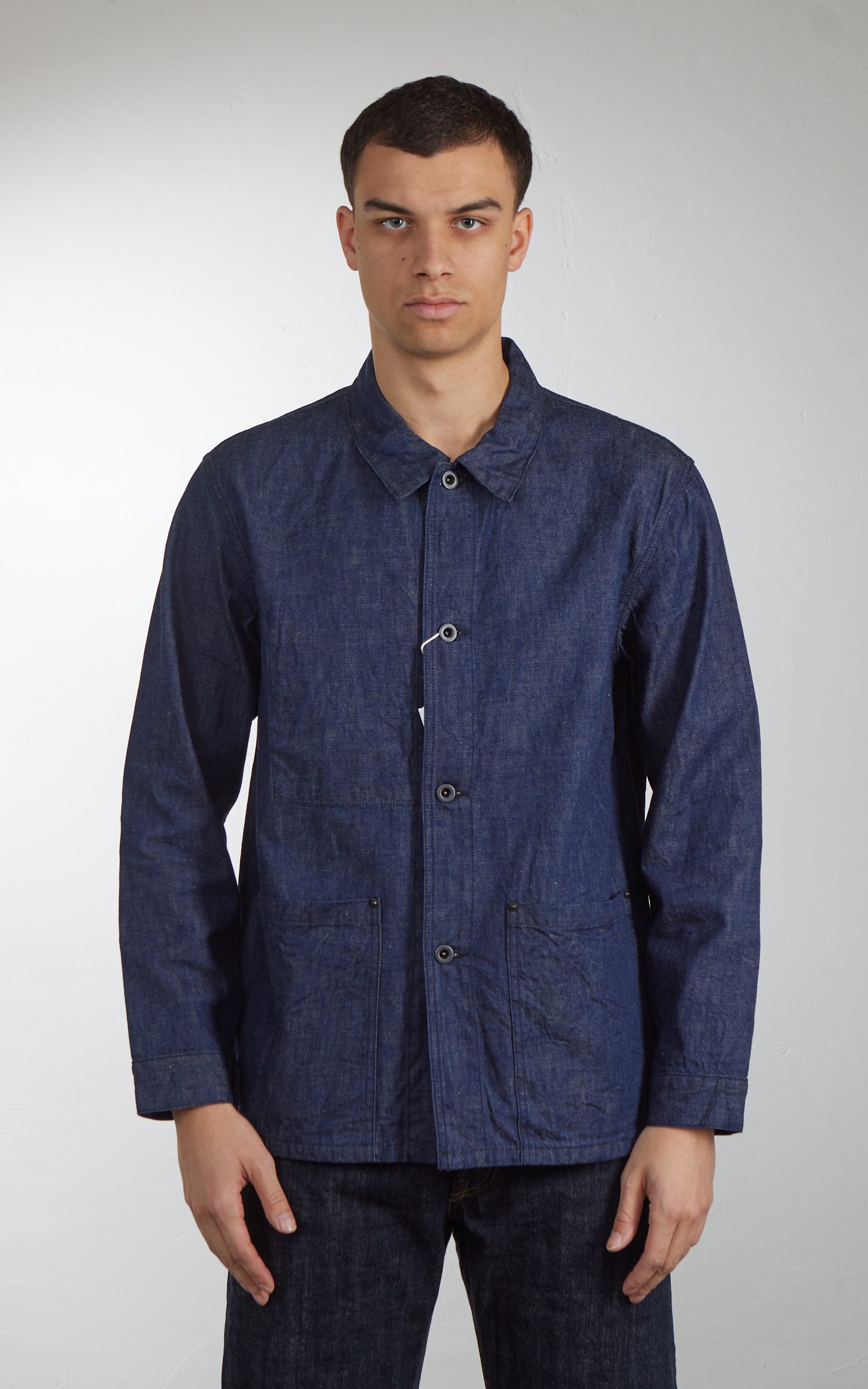 FOB Factory F2447 Denim Coverall Jacket Rinsed Indigo