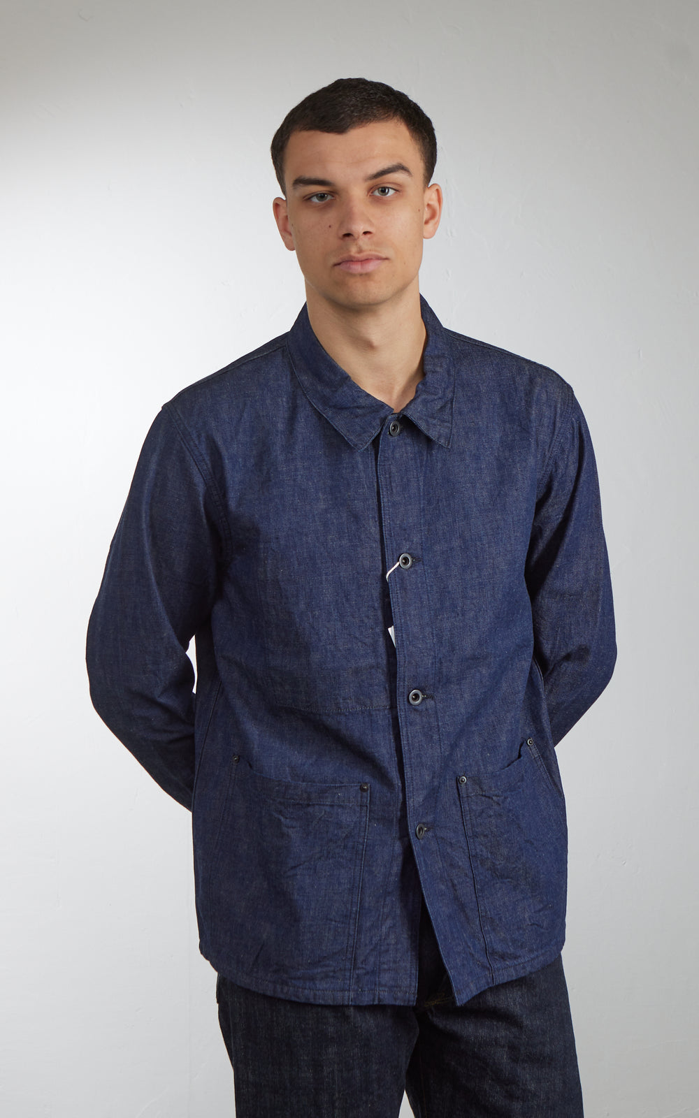 FOB Factory F2447 Denim Coverall Jacket Rinsed Indigo