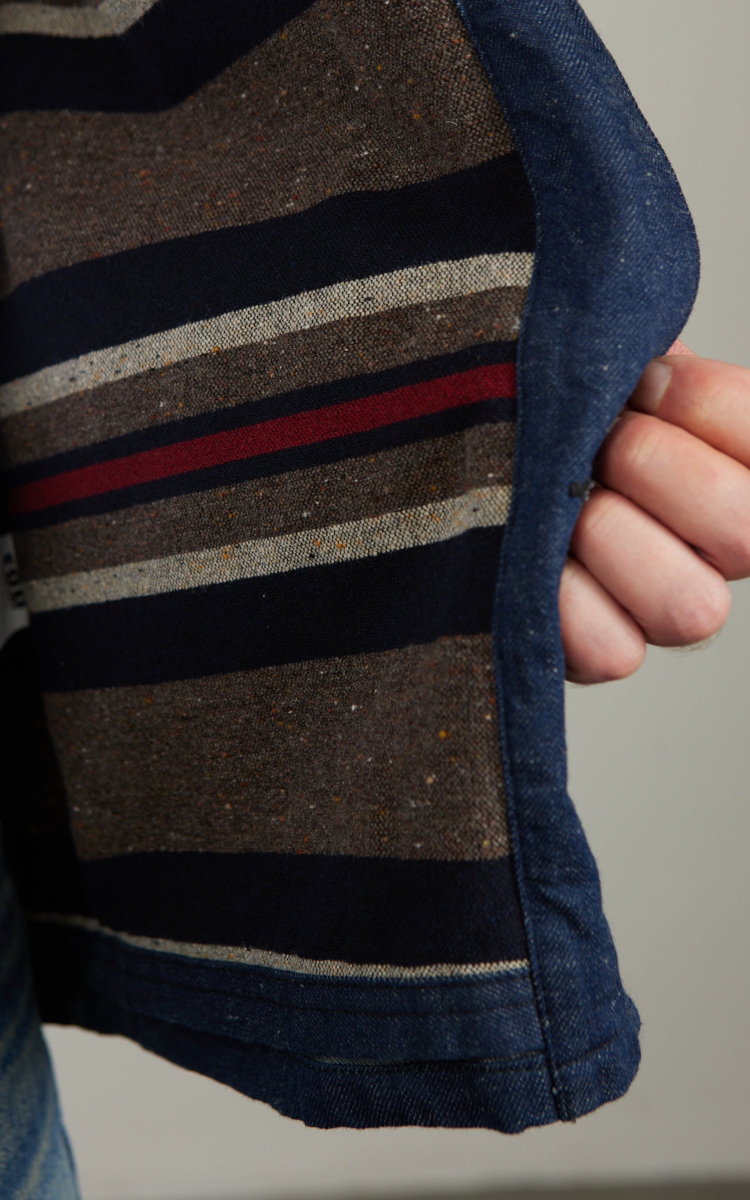 FOB Factory F2456 Denim Chore Jacket Blanket Lined Indigo