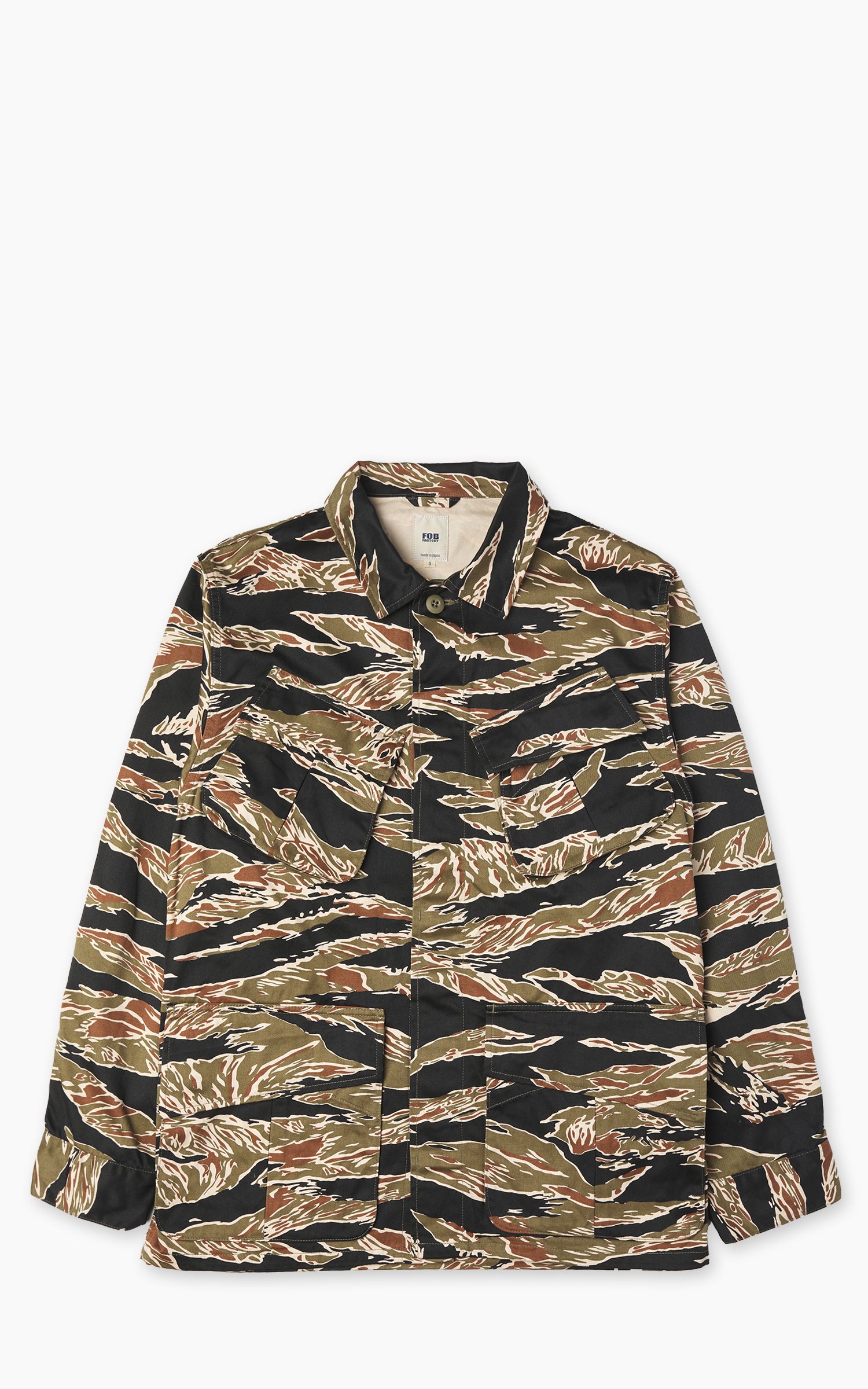 FOB Factory F2457 Jungle Fatigue Jacket Tiger Stripe Camouflage