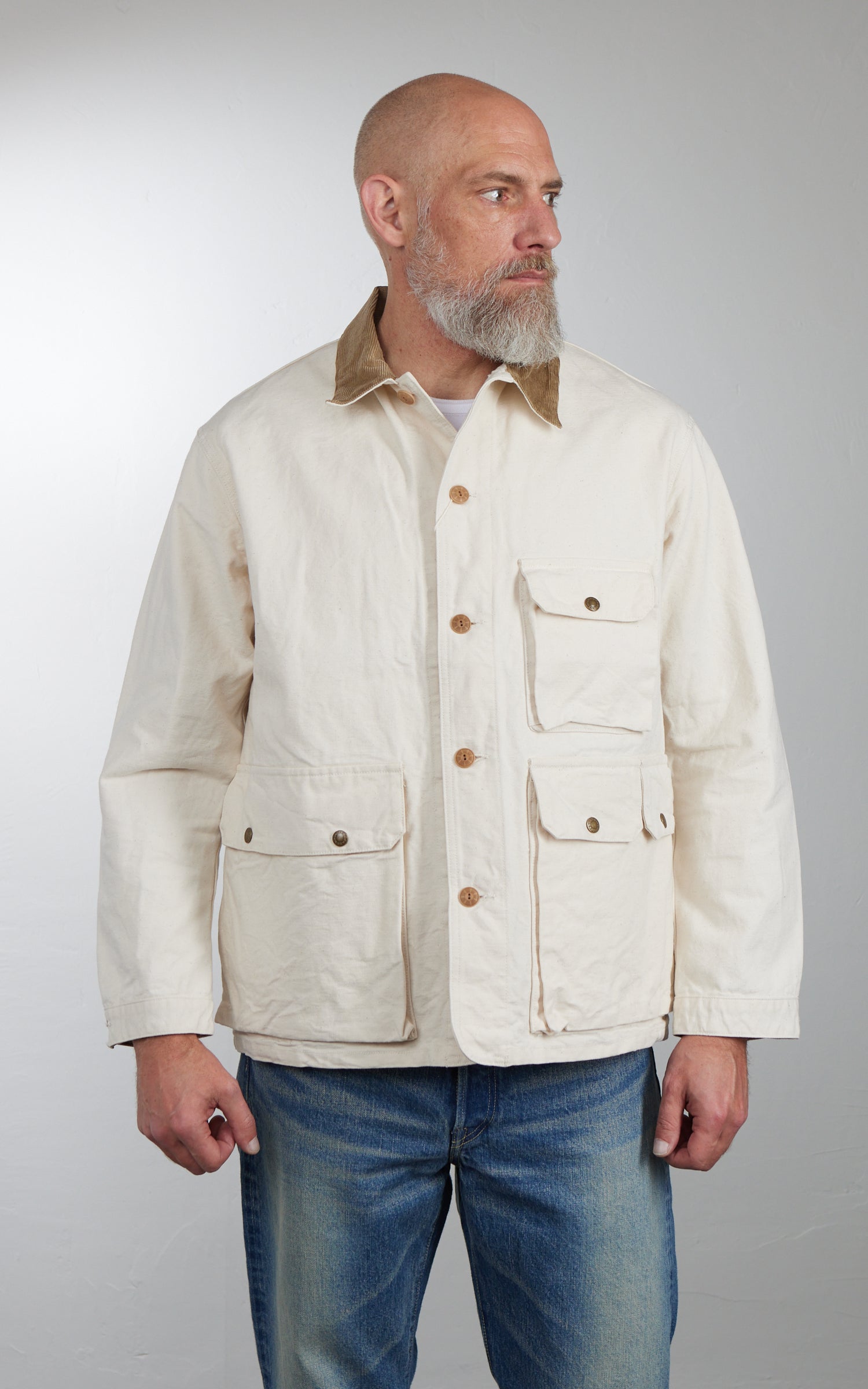 FOB Factory F2458 Cotton Duck Hunting Jacket Ecru