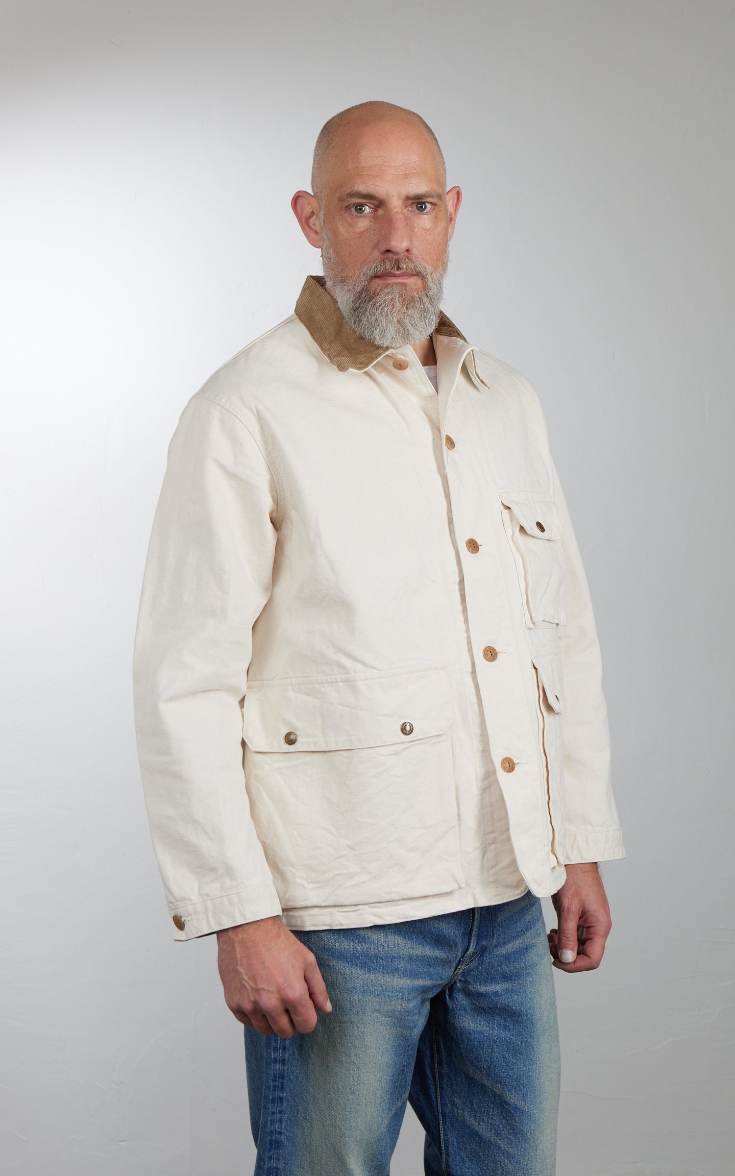 FOB Factory F2458 Cotton Duck Hunting Jacket Ecru