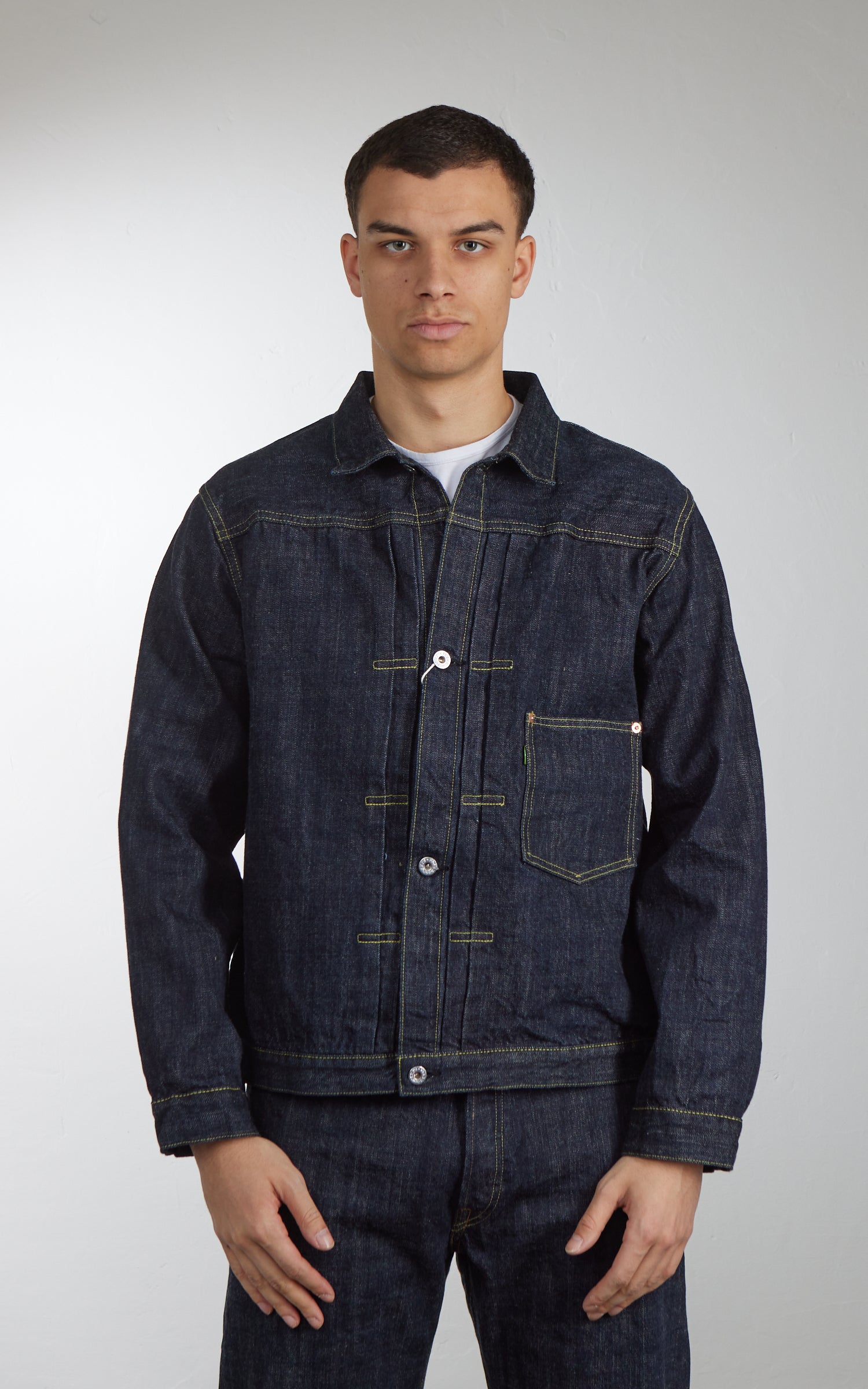 FOB Factory F2460 WWII Type 1 Selvedge Denim Jacket Rinsed Indigo