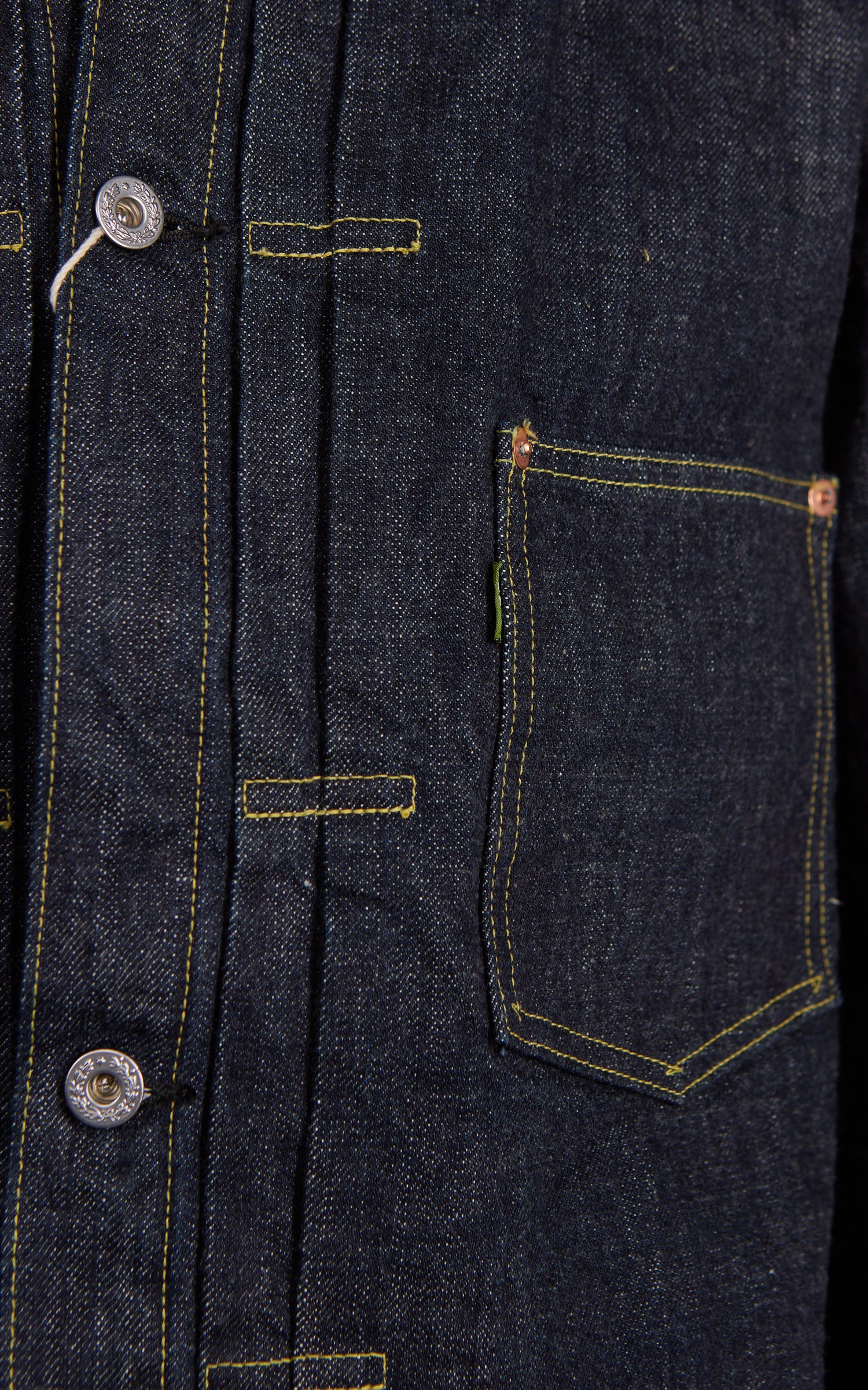 FOB Factory F2460 WWII Type 1 Selvedge Denim Jacket Rinsed Indigo