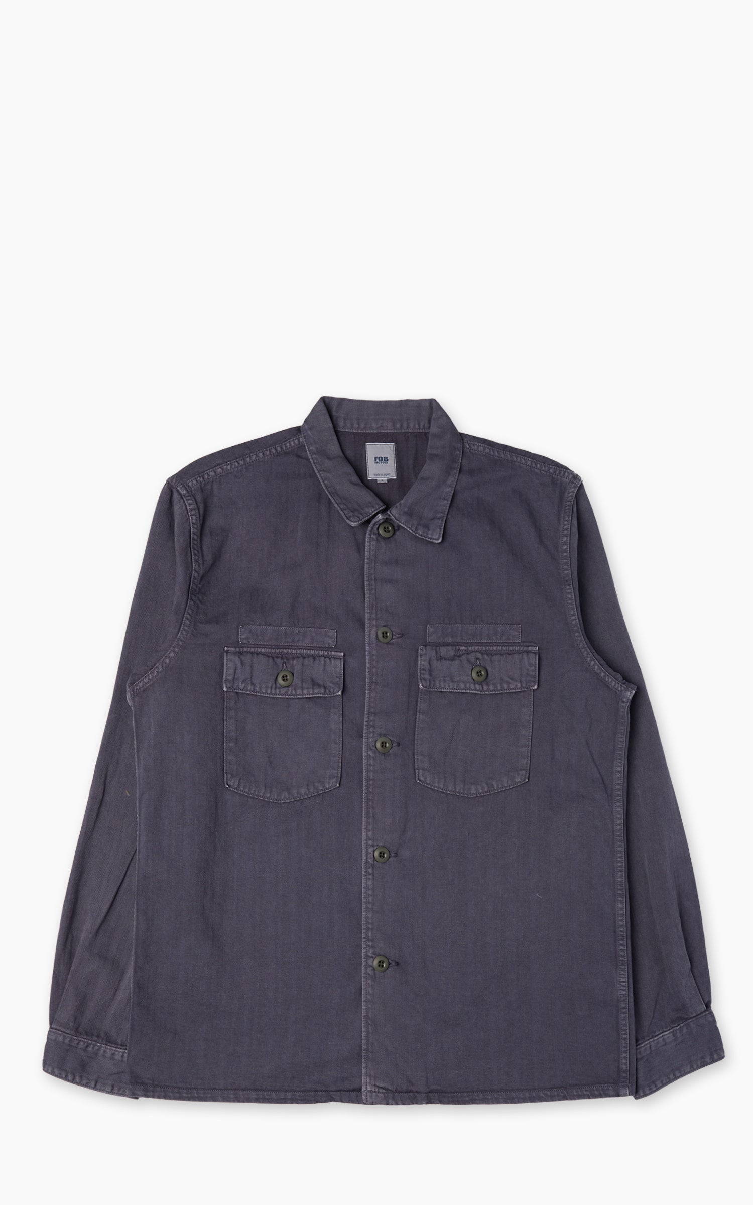 FOB Factory F2461 Herringbone Fatigue Jacket Navy