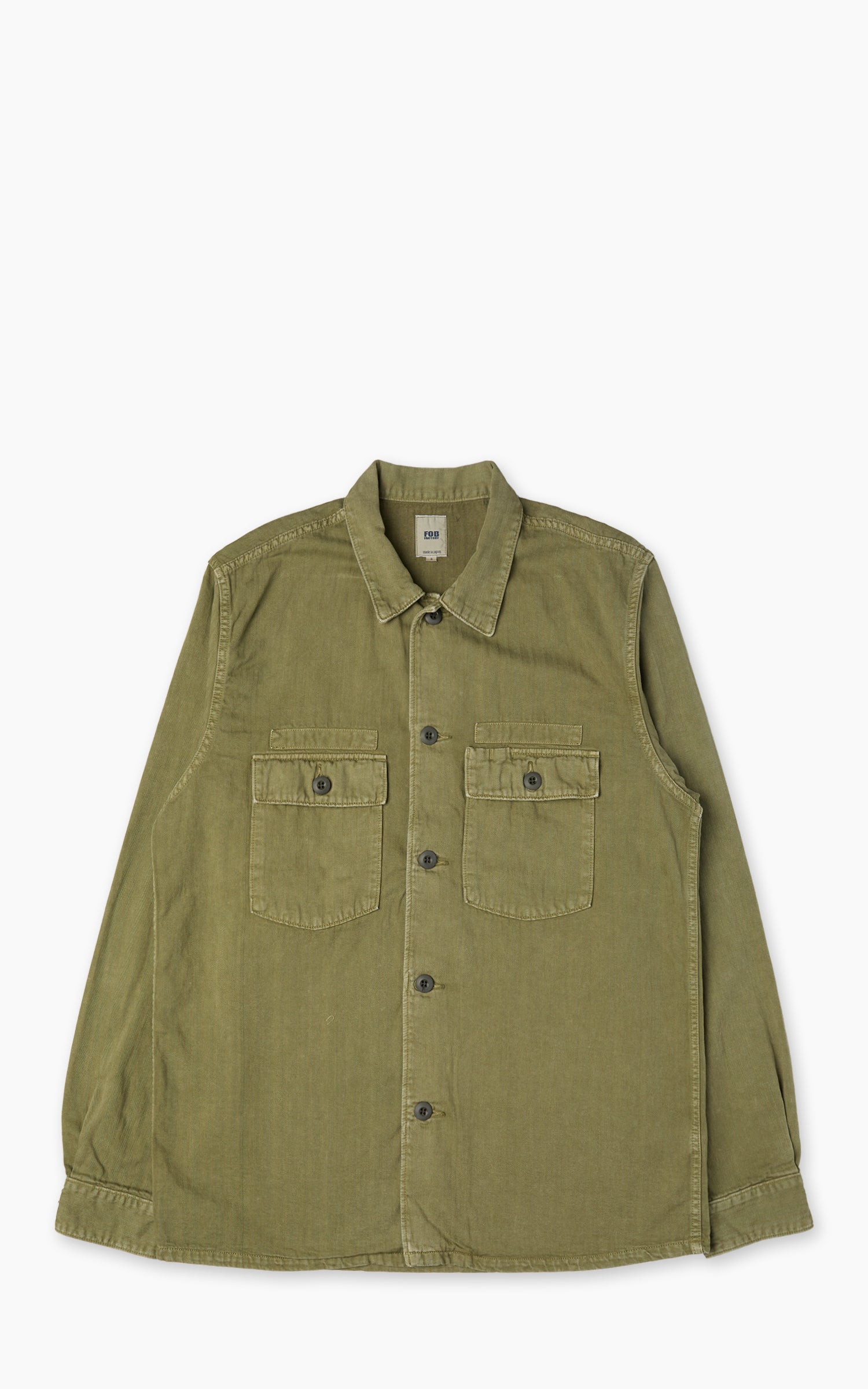 FOB Factory F2461 Herringbone Fatigue Jacket Olive