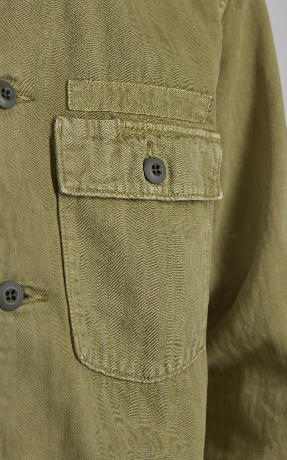 FOB Factory F2461 Fischgrät-Workwear-Jacke Oliv