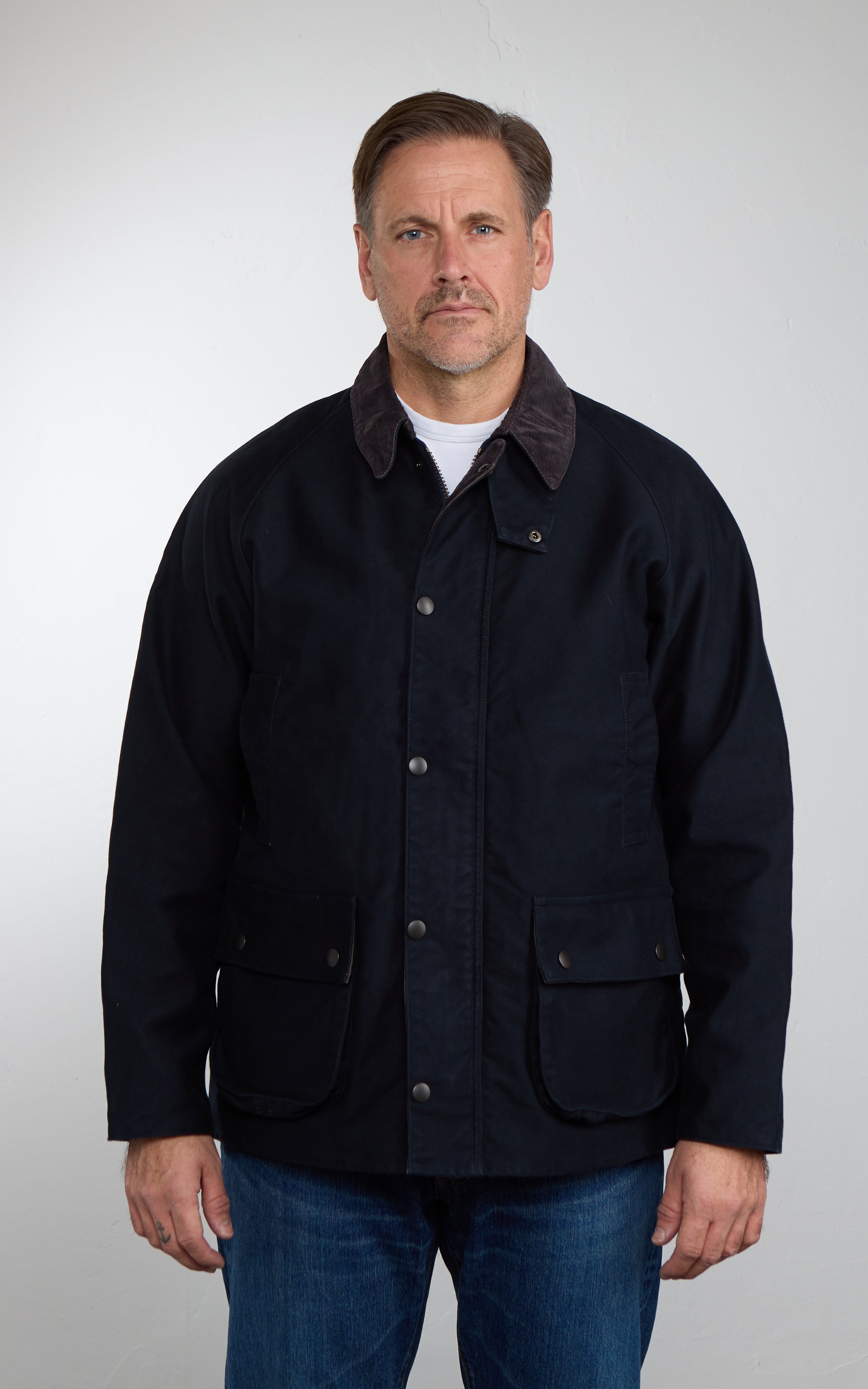 FOB Factory F2361 Moleskin Riding Jacket Navy