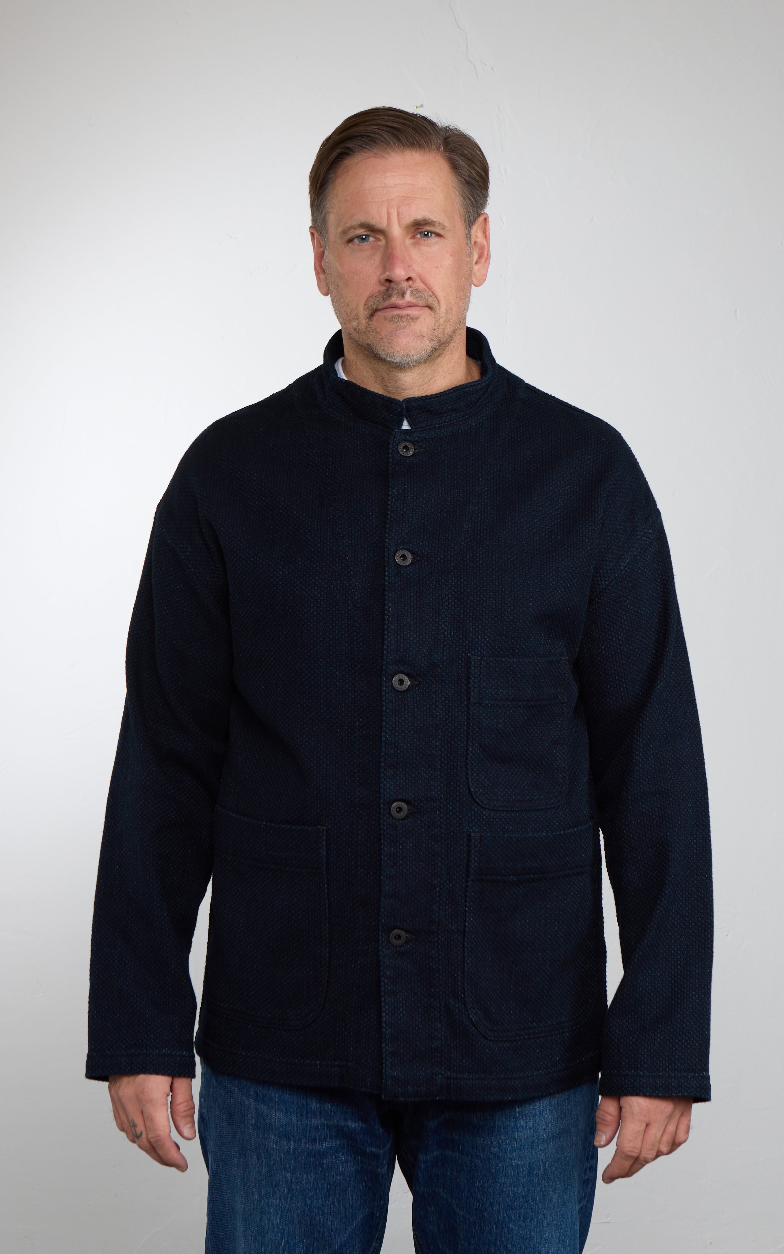 FOB Factory F2468 Indigo Sashiko Jacket Indigo