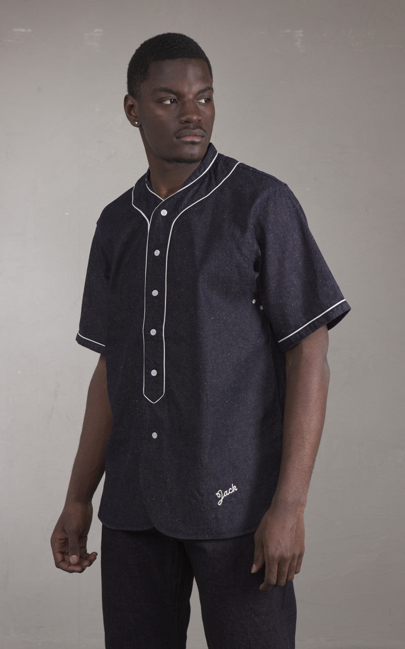 FOB Factory F3490 Baseball Shirt Indigo