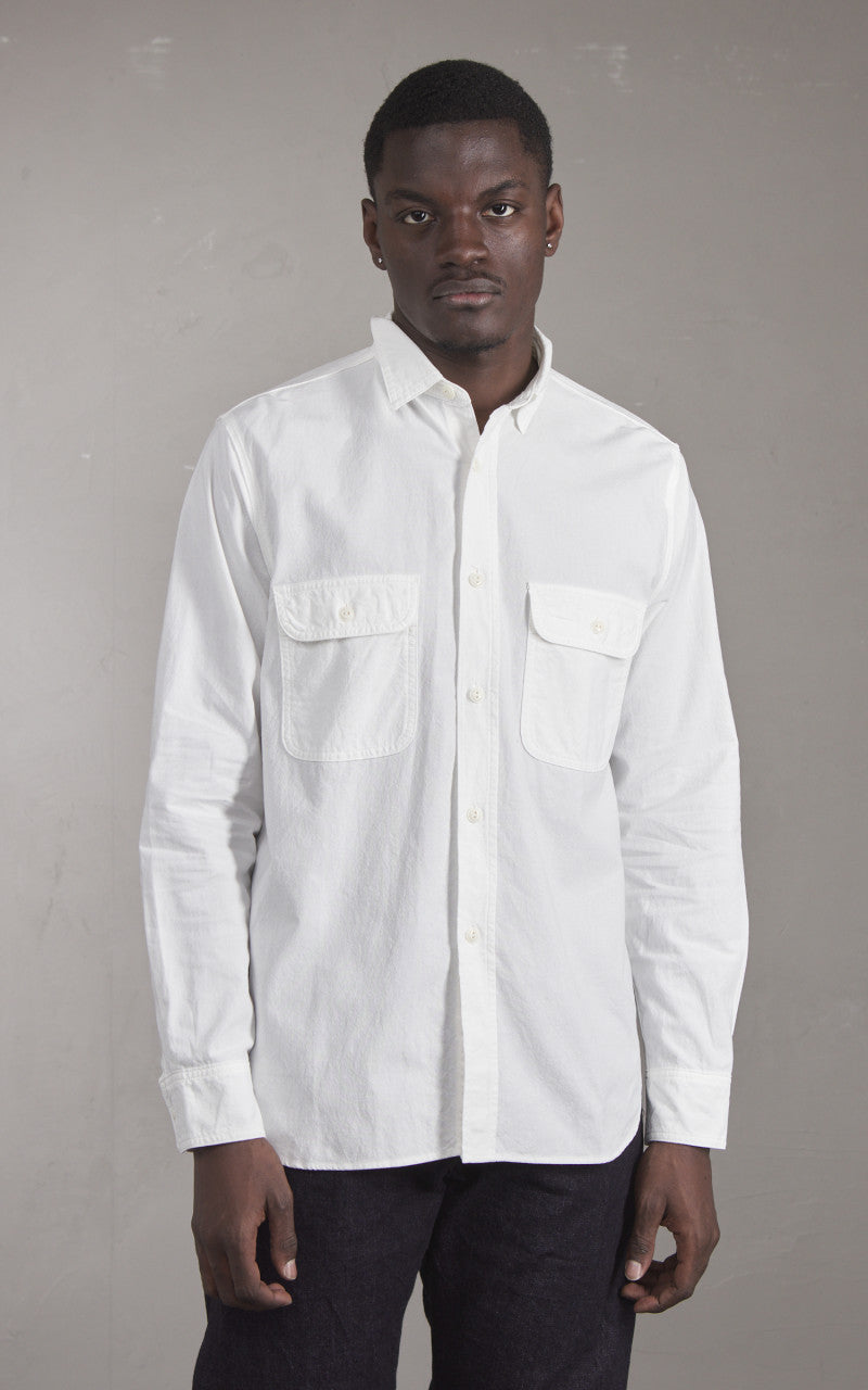 FOB Factory F3496 Oxford Work Shirt White