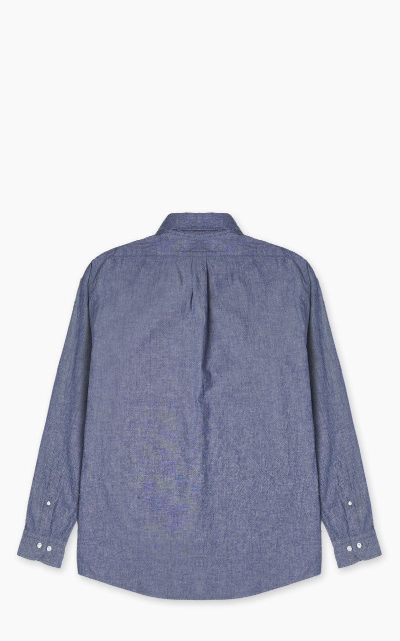 FOB Factory F3501 Selvedge Chambray Button Down Shirt Blue