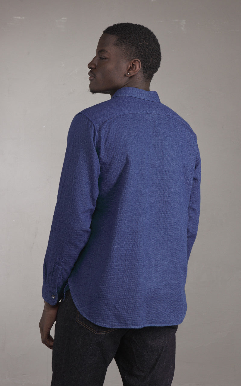 FOB Factory F3507 Indigo Gauze Work Shirt Blue