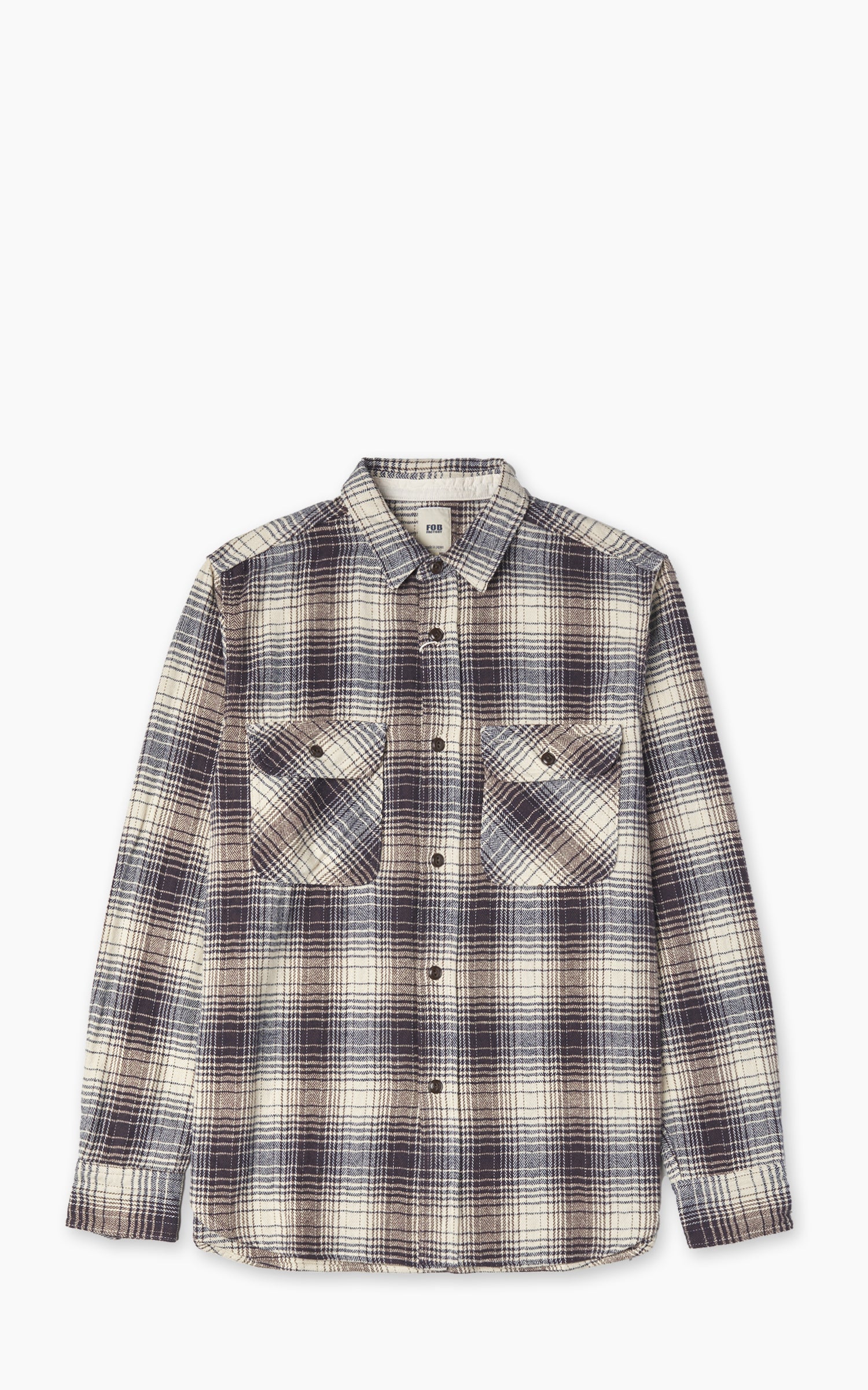 FOB Factory F3510 Heavy Flannel Work Shirt Navy