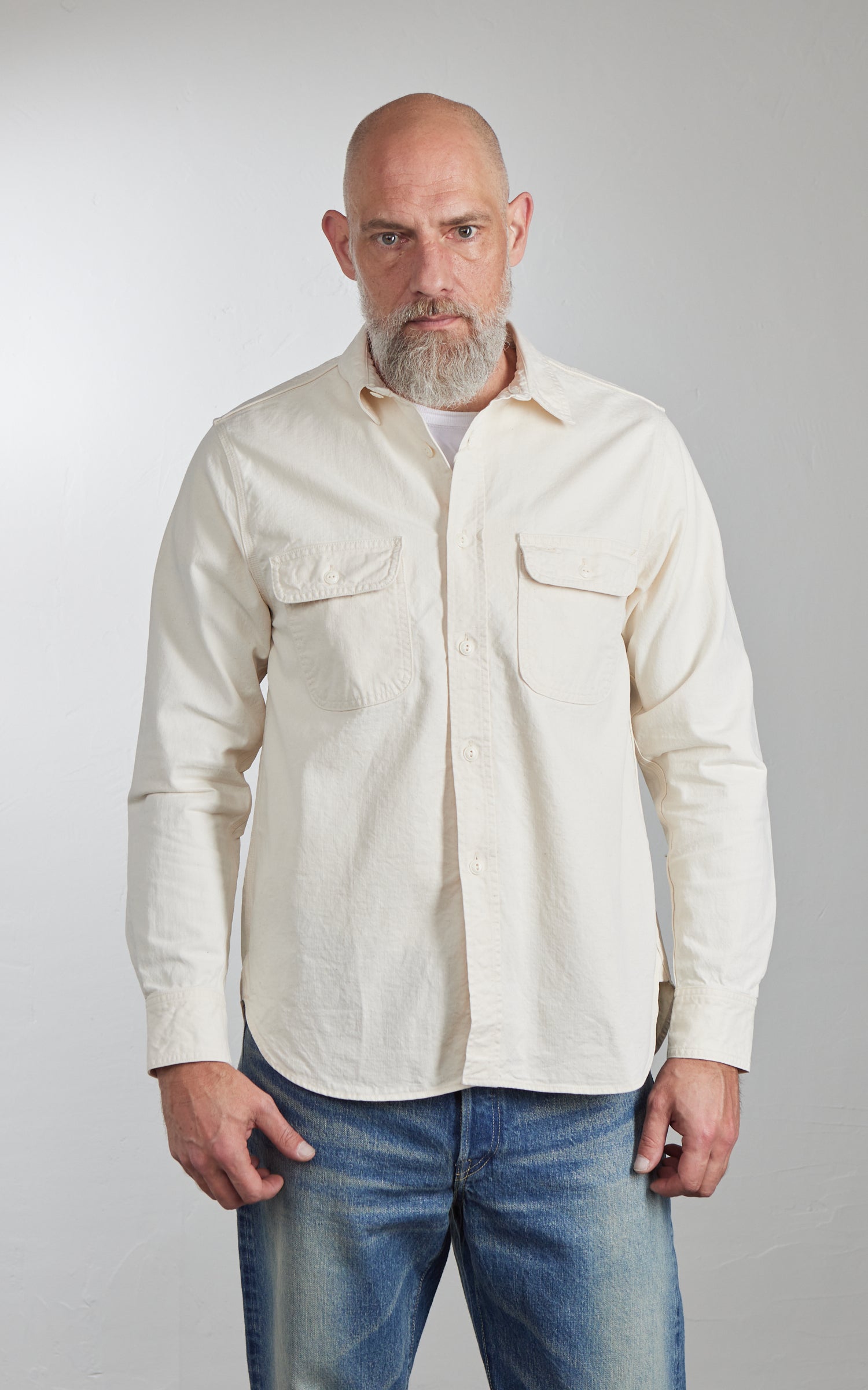 FOB Factory F3513 Work Shirt Ecru