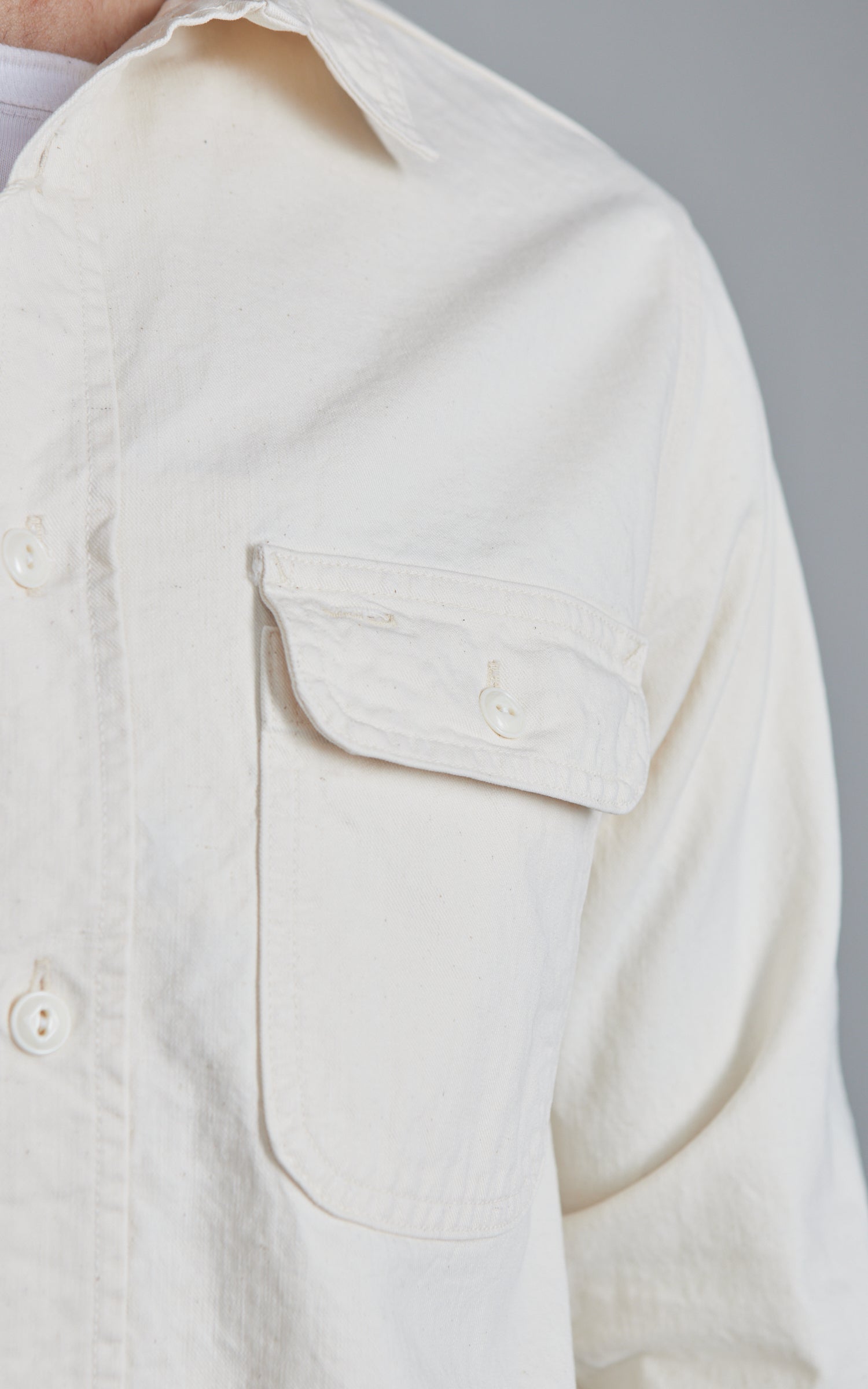 FOB Factory F3513 Work Shirt Ecru