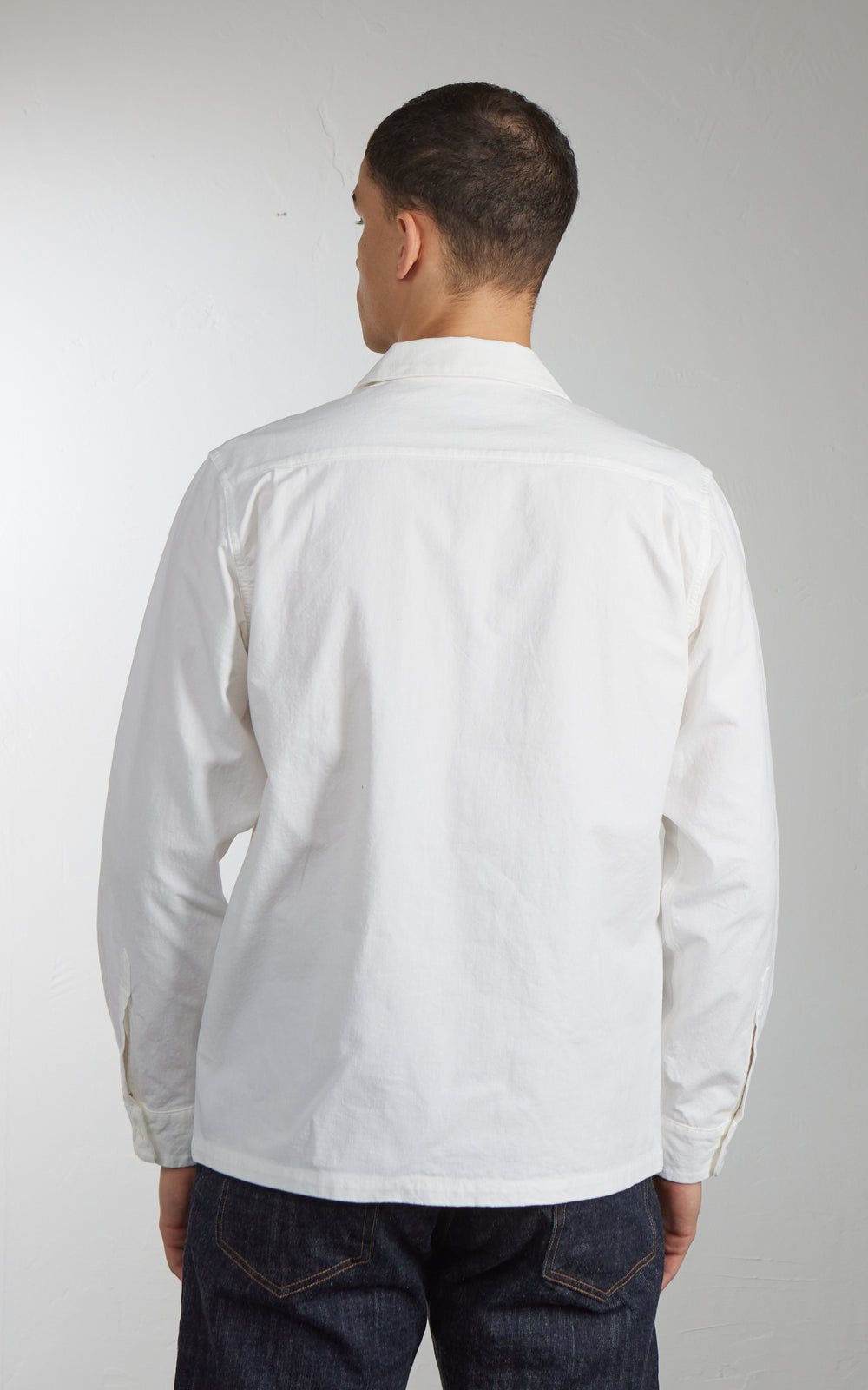 FOB Factory F3514 Open-Collar-Shirt Weiß