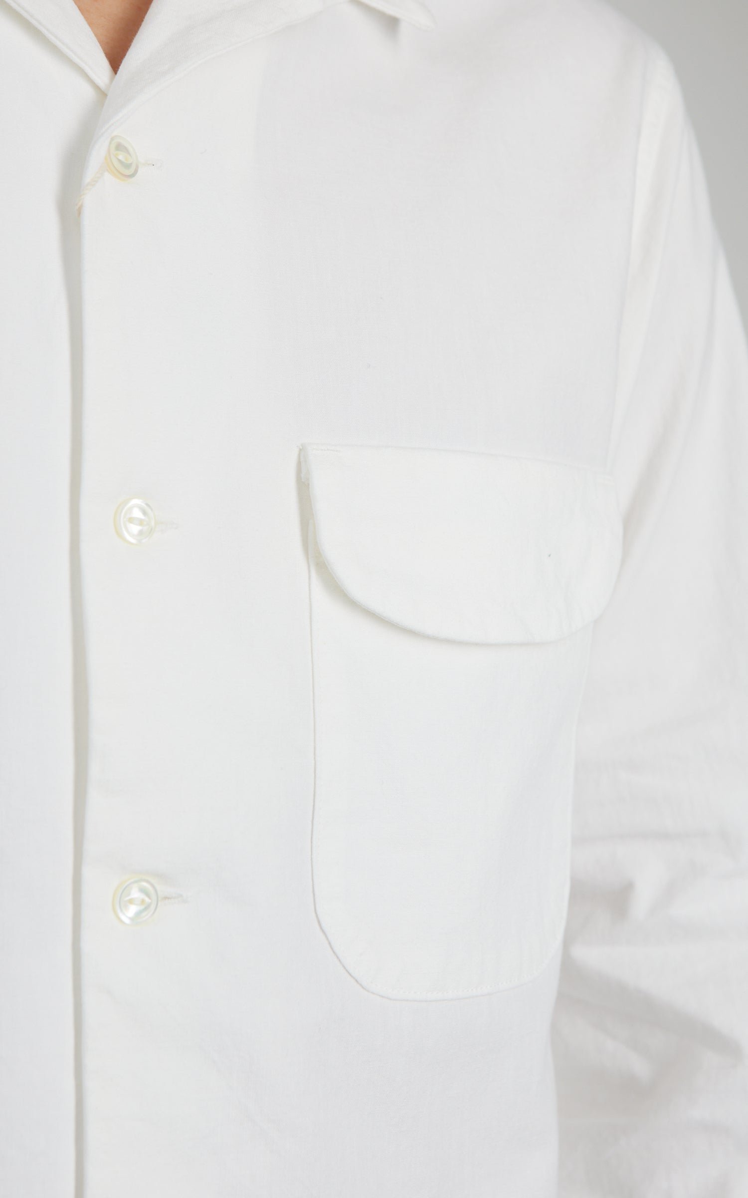 FOB Factory F3514 Open Collar Shirt White