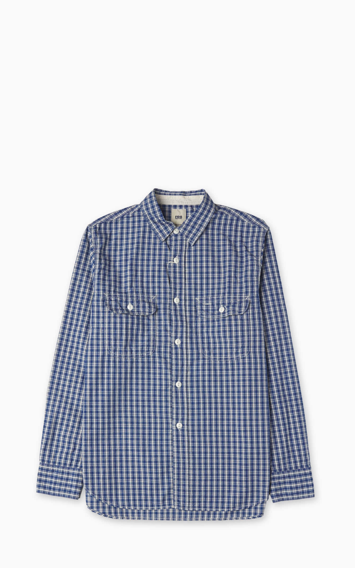 FOB Factory F3516 Work Shirt Indigo Check