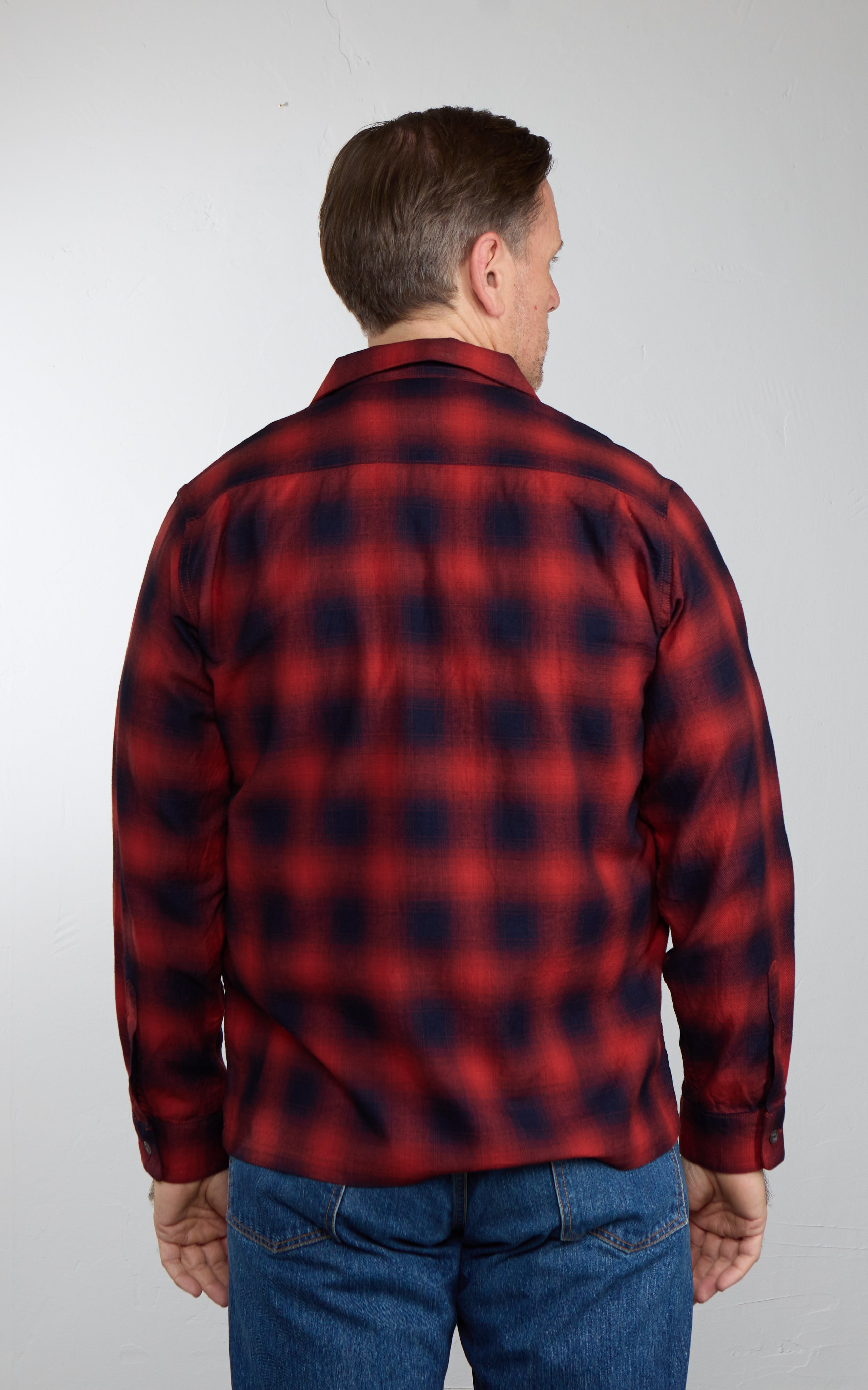 FOB Factory F3519 Open Collar Shirt Red Check