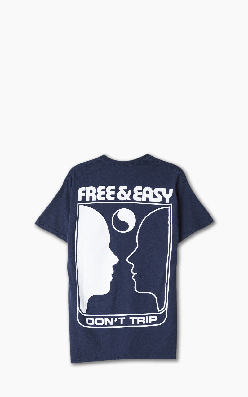 Free & Easy Yin Yang Faces S/S Tee Navy